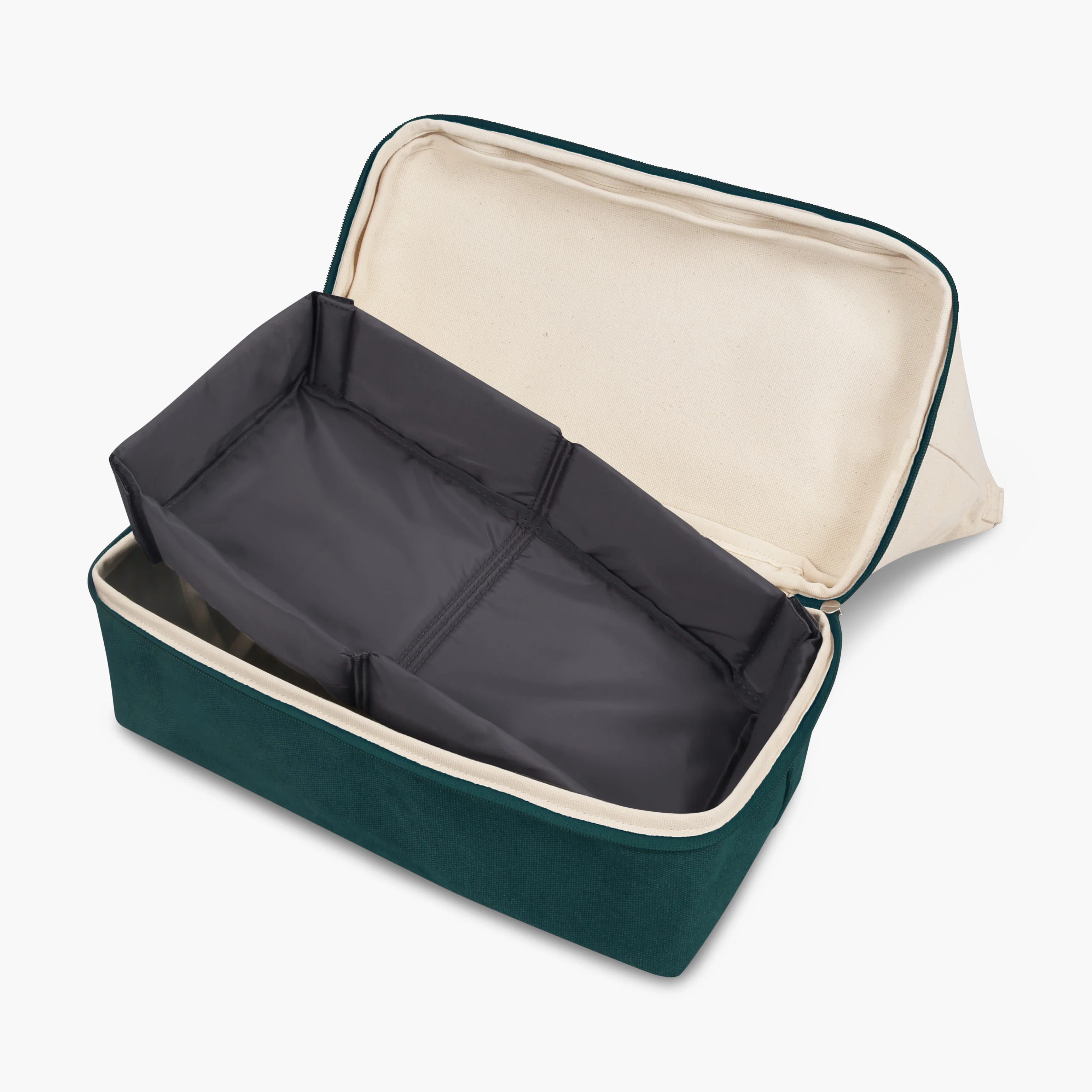 Catalina Deluxe Tote - Eco Friendly Canvas - Dark Green Colorblock - Image 3