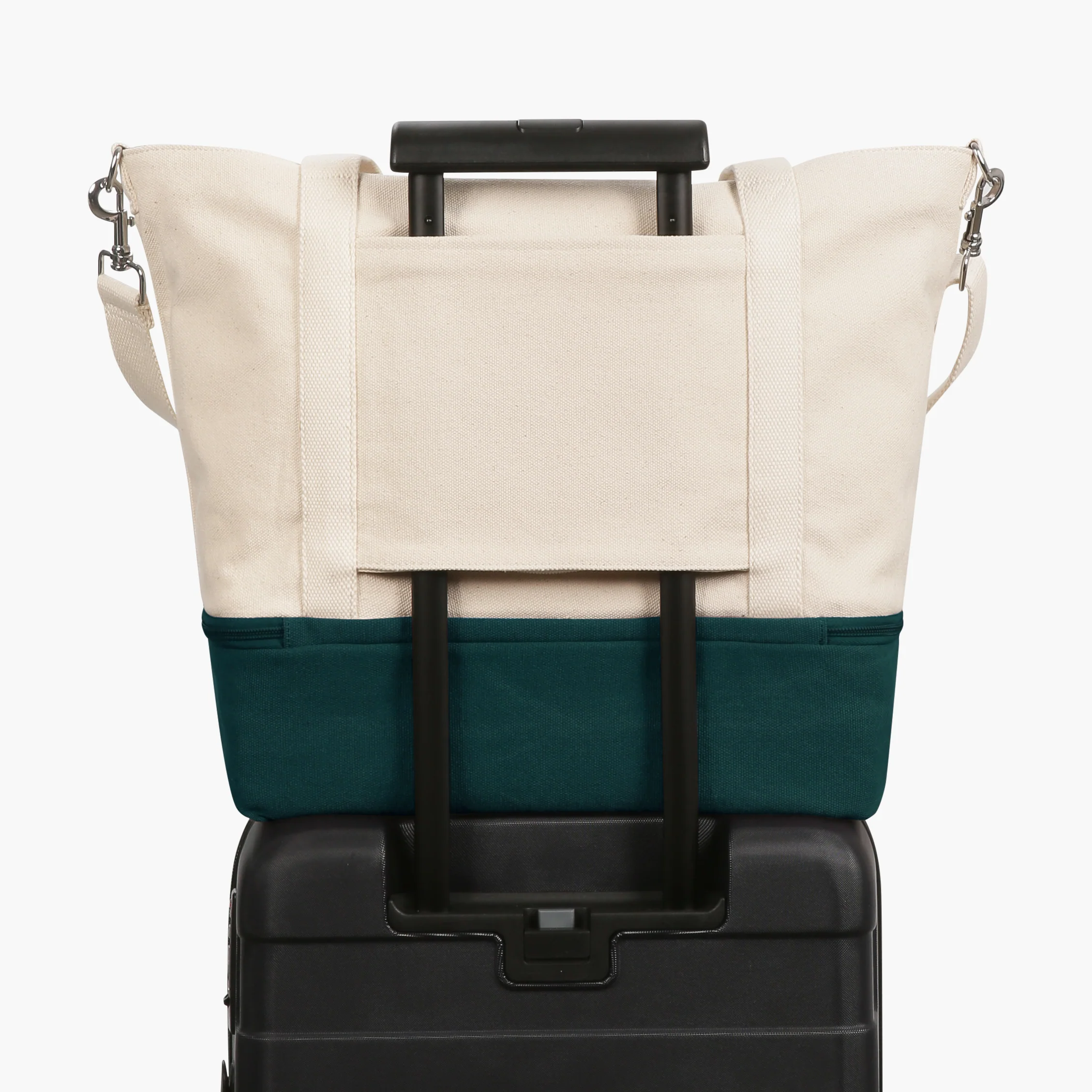 Catalina Deluxe Tote - Eco Friendly Canvas - Dark Green Colorblock - Image 6