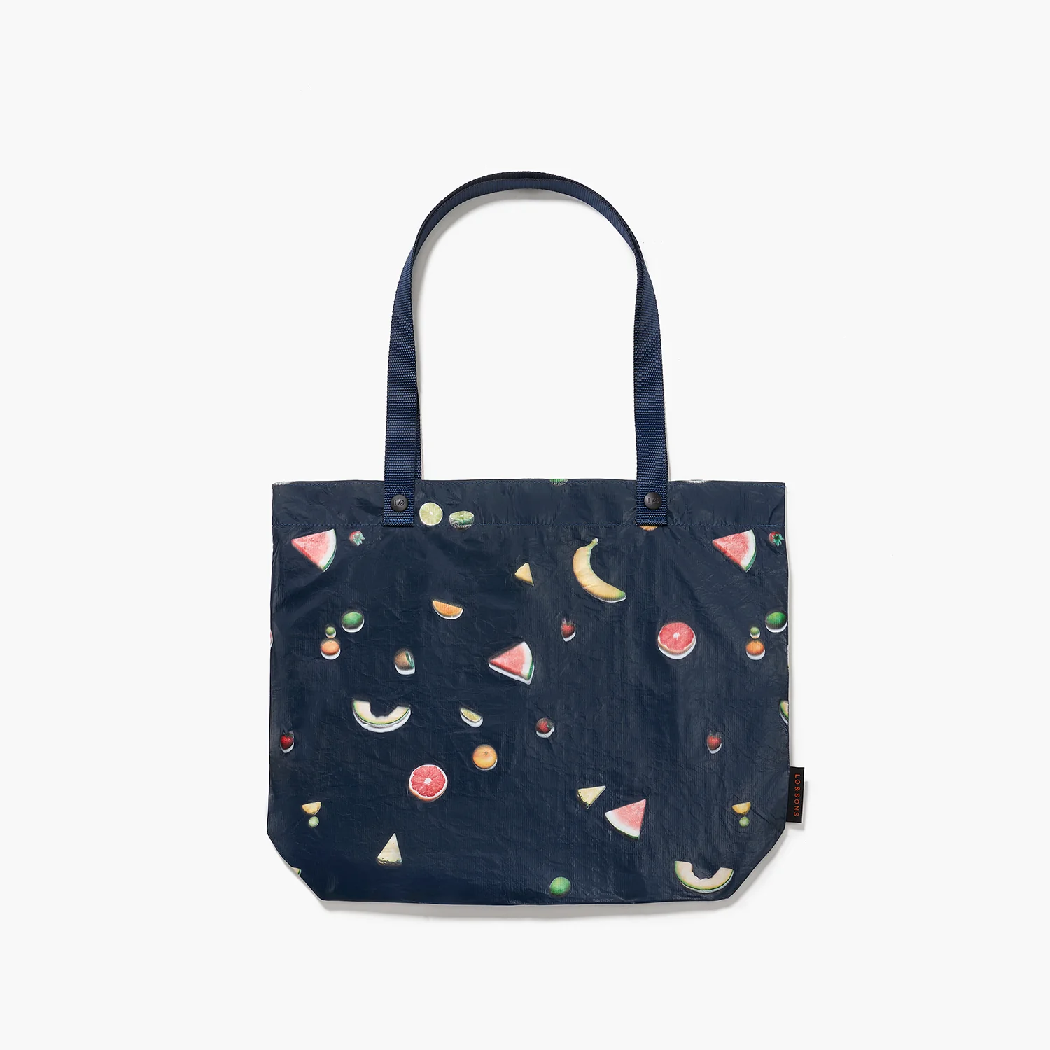 Del Mar Packable Tote Small - Tyvek - Navy Fruit