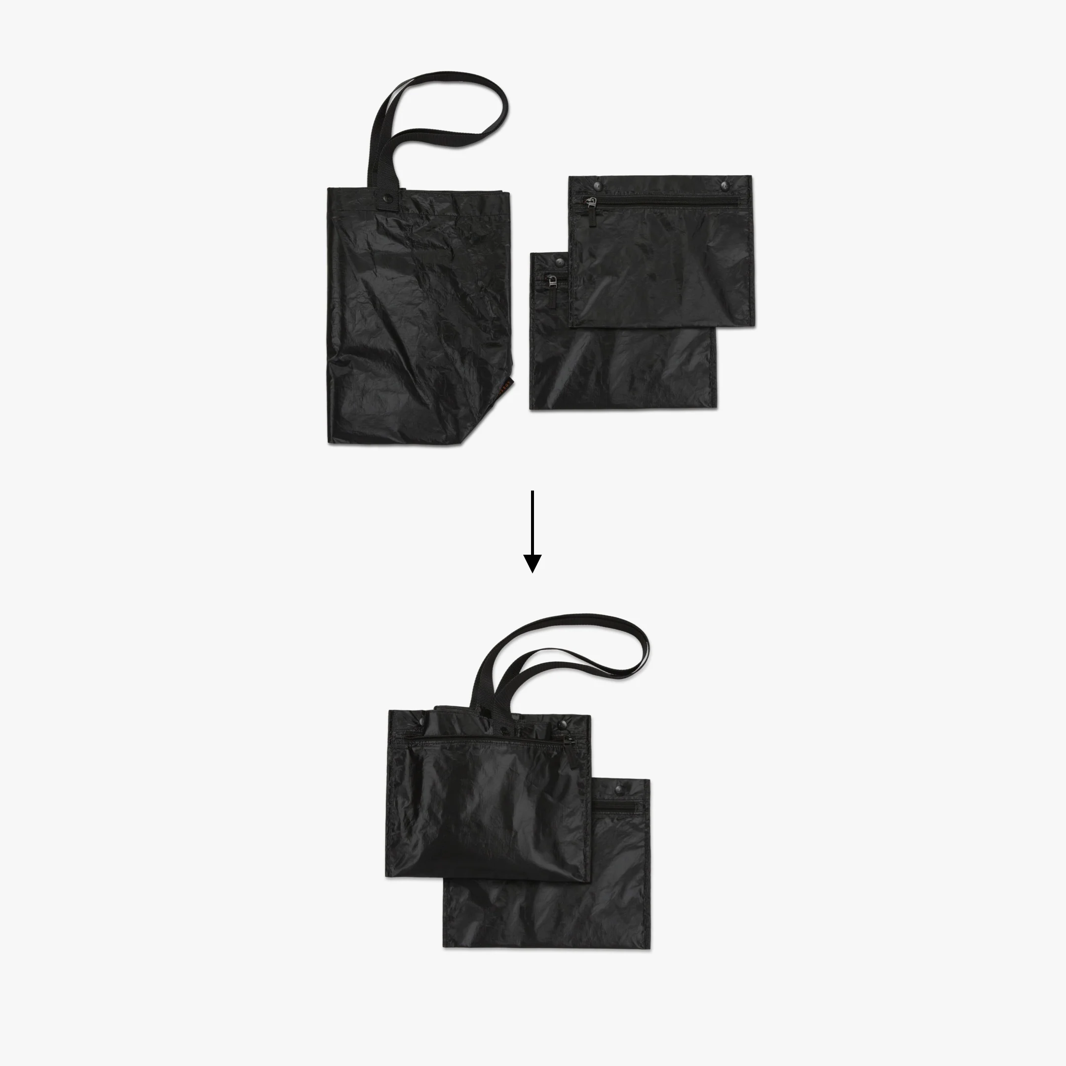 Del Mar Packable Tote Large - Tyvek - Black - Image 8