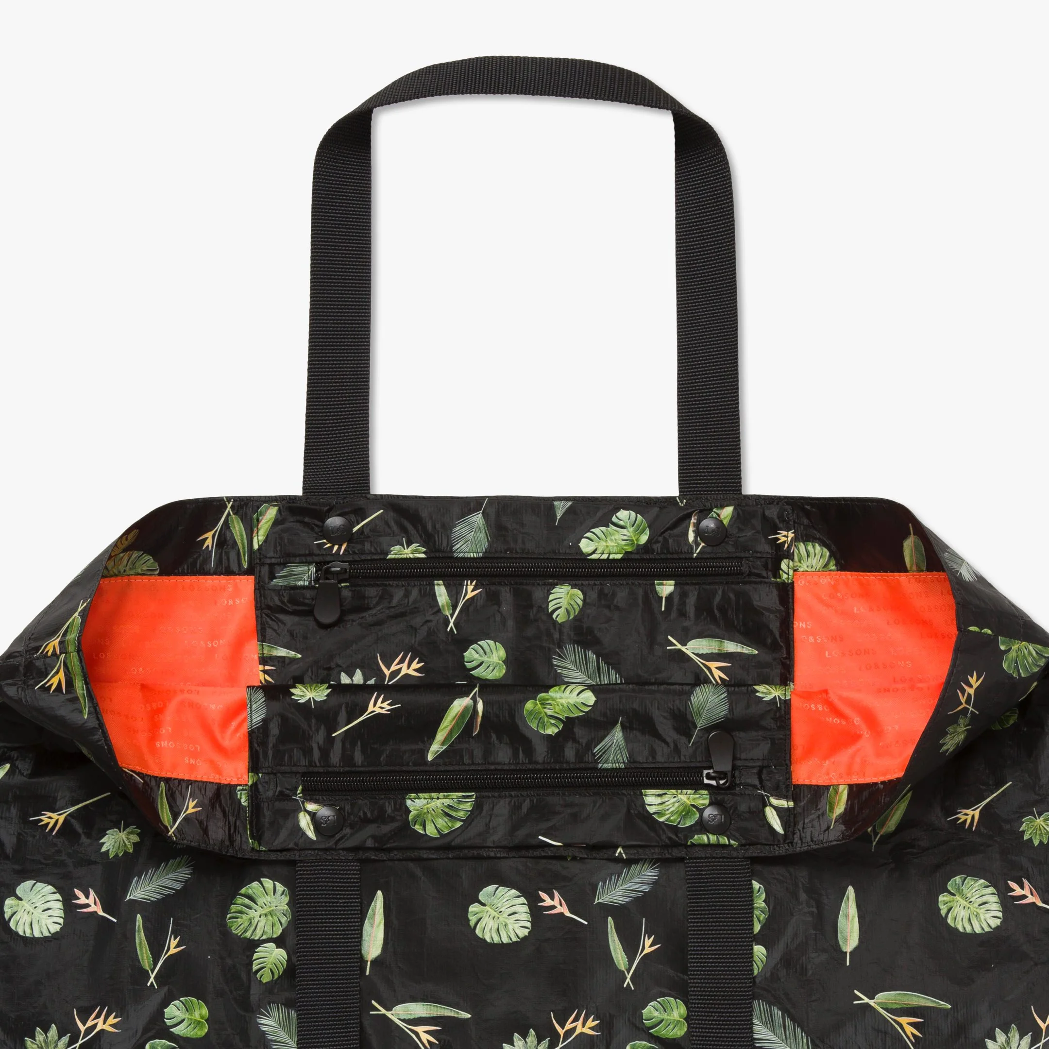 Del Mar Packable Tote Large - Tyvek - Leaf Print - Image 4