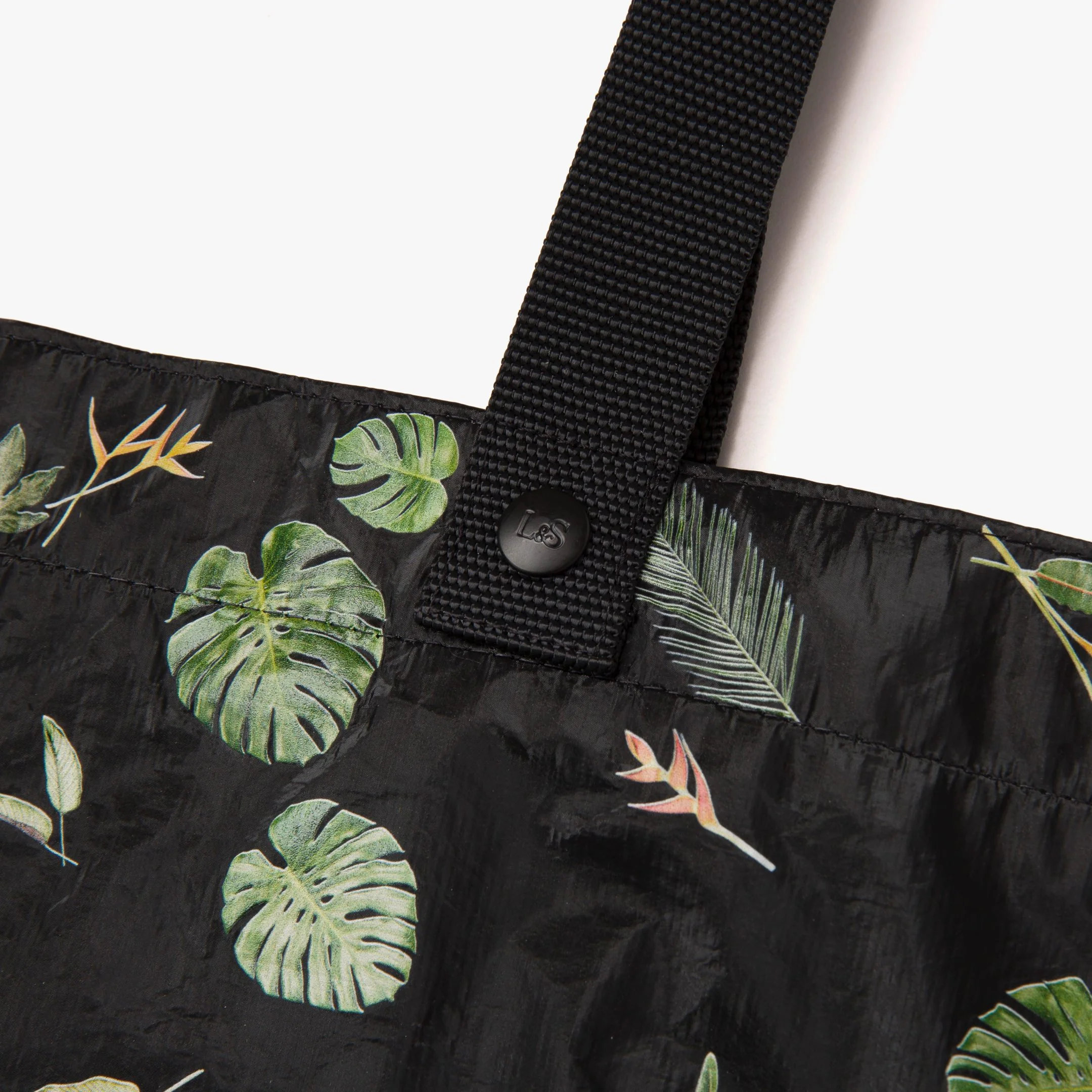 Del Mar Packable Tote Large - Tyvek - Leaf Print - Image 6