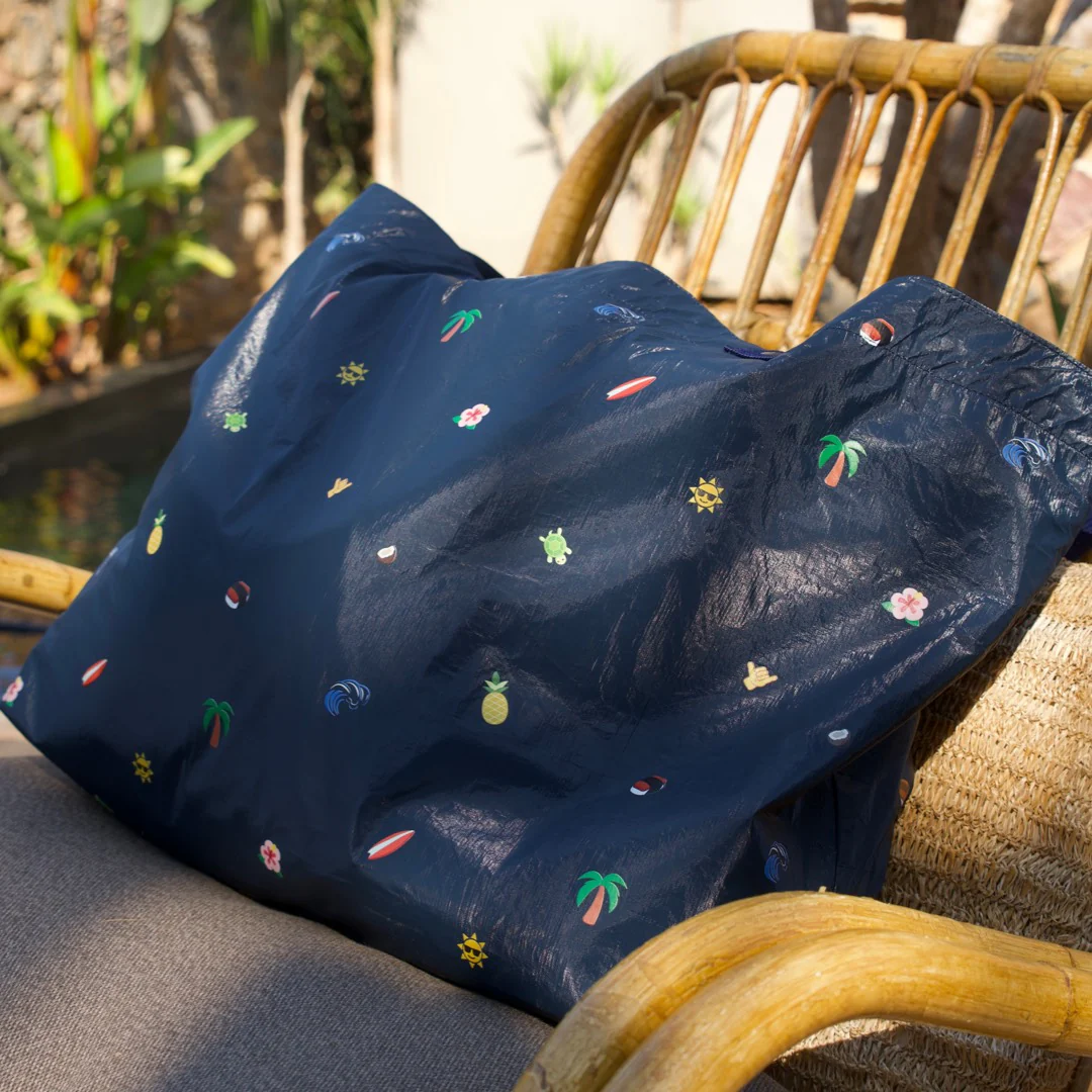 Del Mar Packable Tote Large - Tyvek - Navy Hawaii Emoji - Image 11