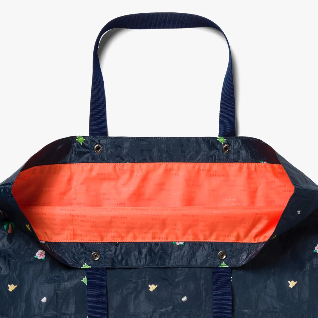 Del Mar Packable Tote Large - Tyvek - Navy Hawaii Emoji - Image 4