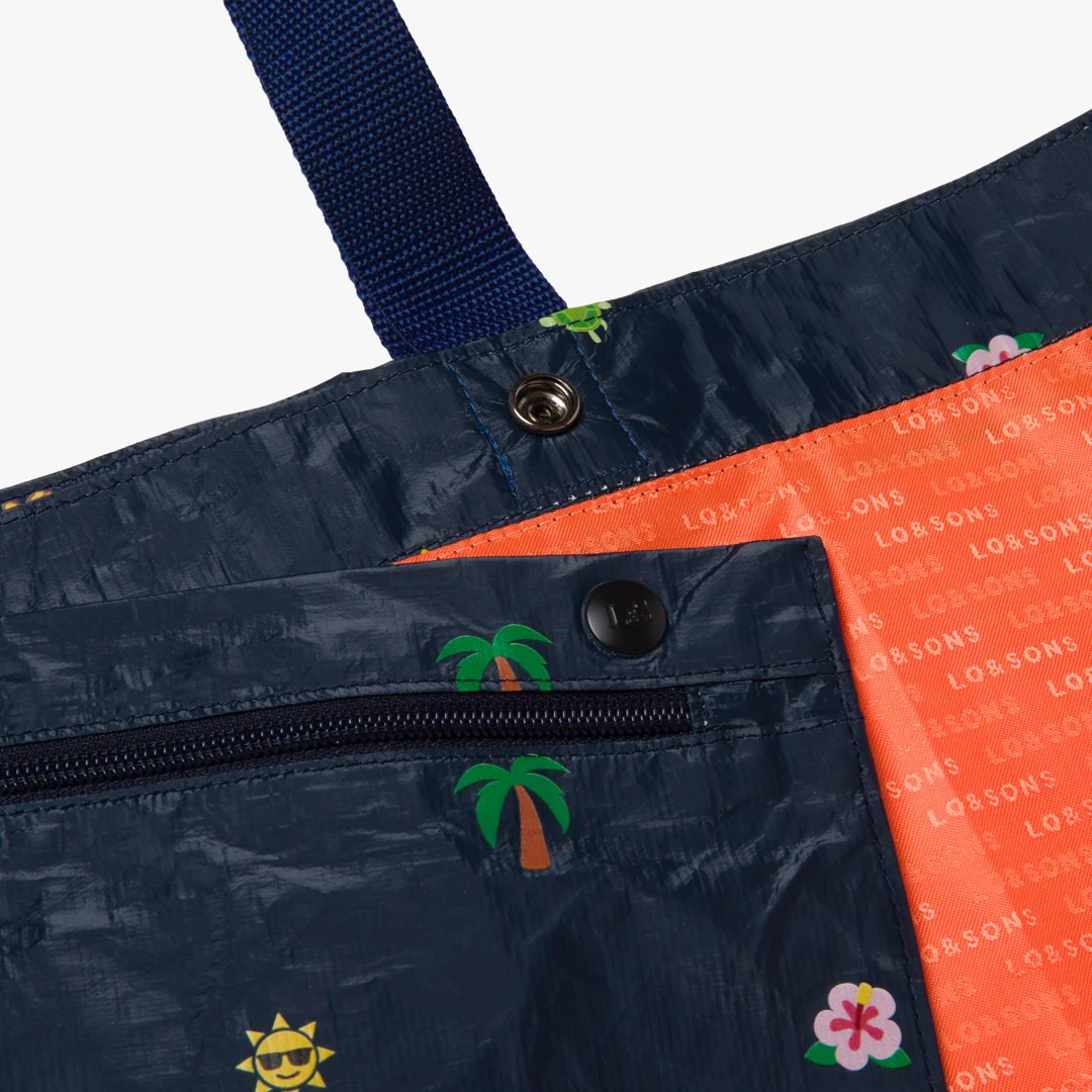 Del Mar Packable Tote Large - Tyvek - Navy Hawaii Emoji - Image 5