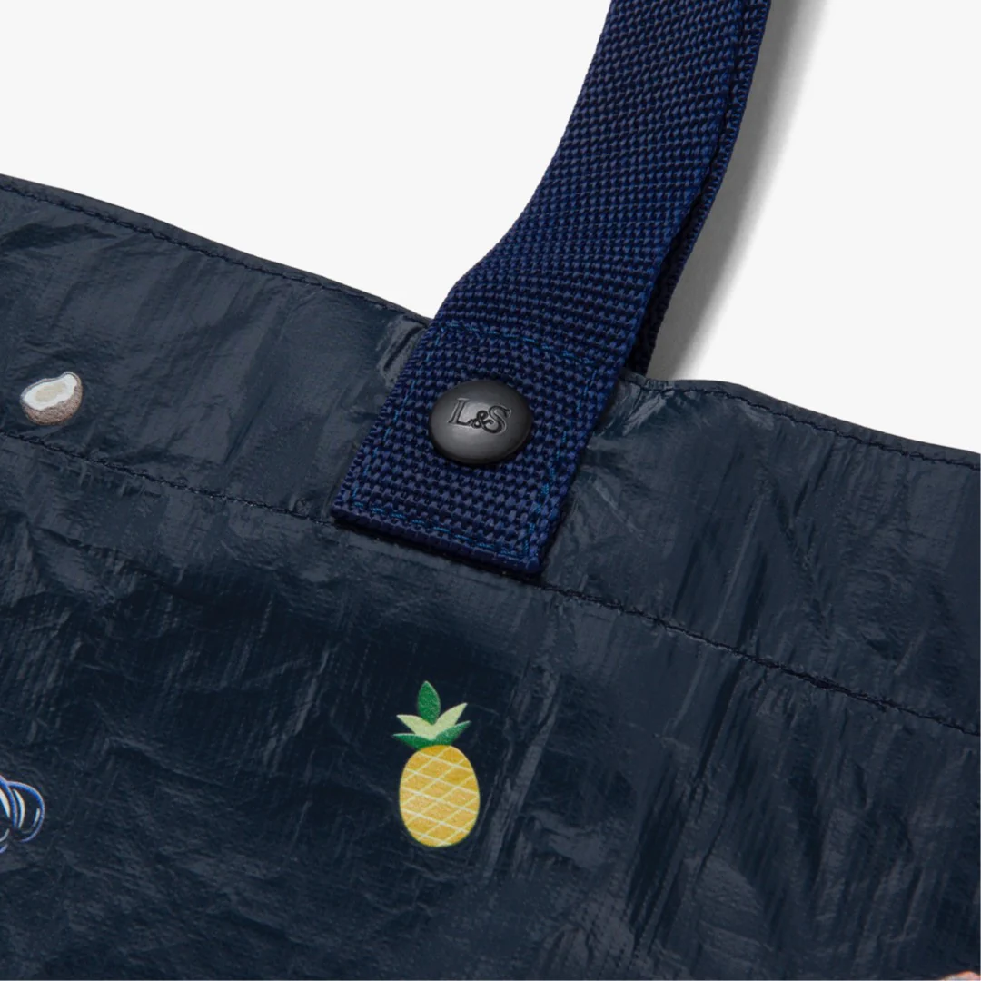 Del Mar Packable Tote Large - Tyvek - Navy Hawaii Emoji - Image 7