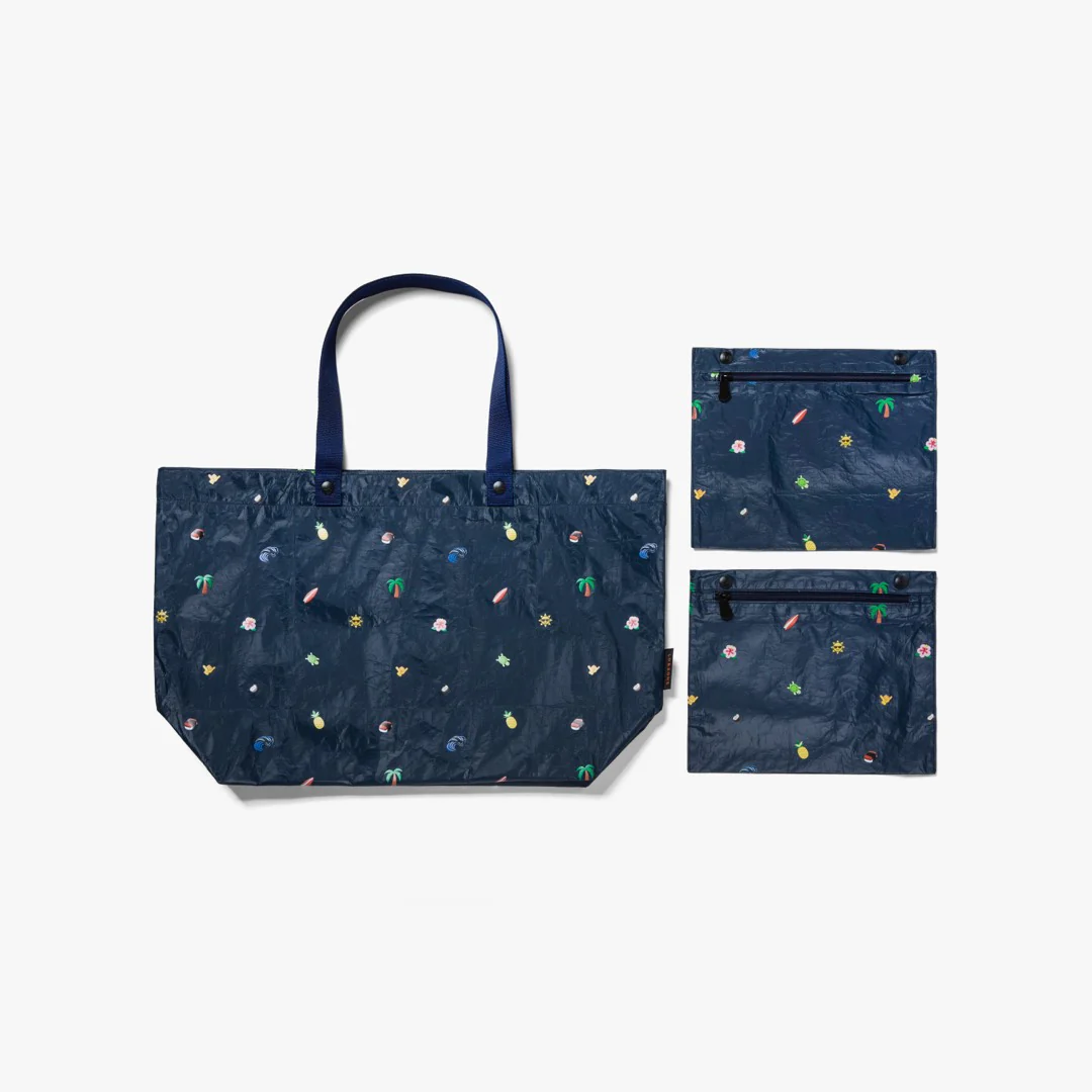 Del Mar Packable Tote Large - Tyvek - Navy Hawaii Emoji - Image 8