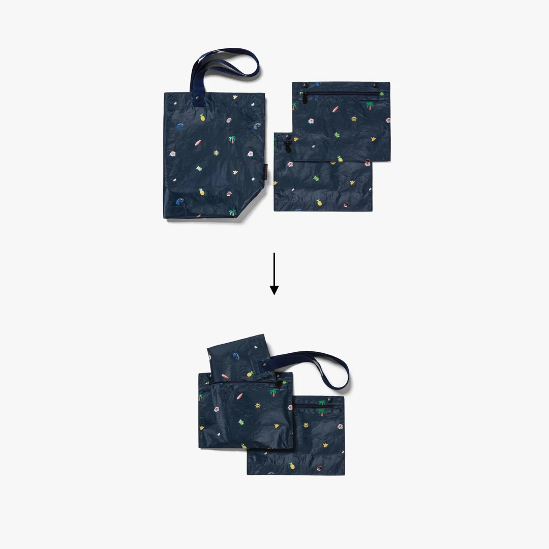 Del Mar Packable Tote Large - Tyvek - Navy Hawaii Emoji - Image 9