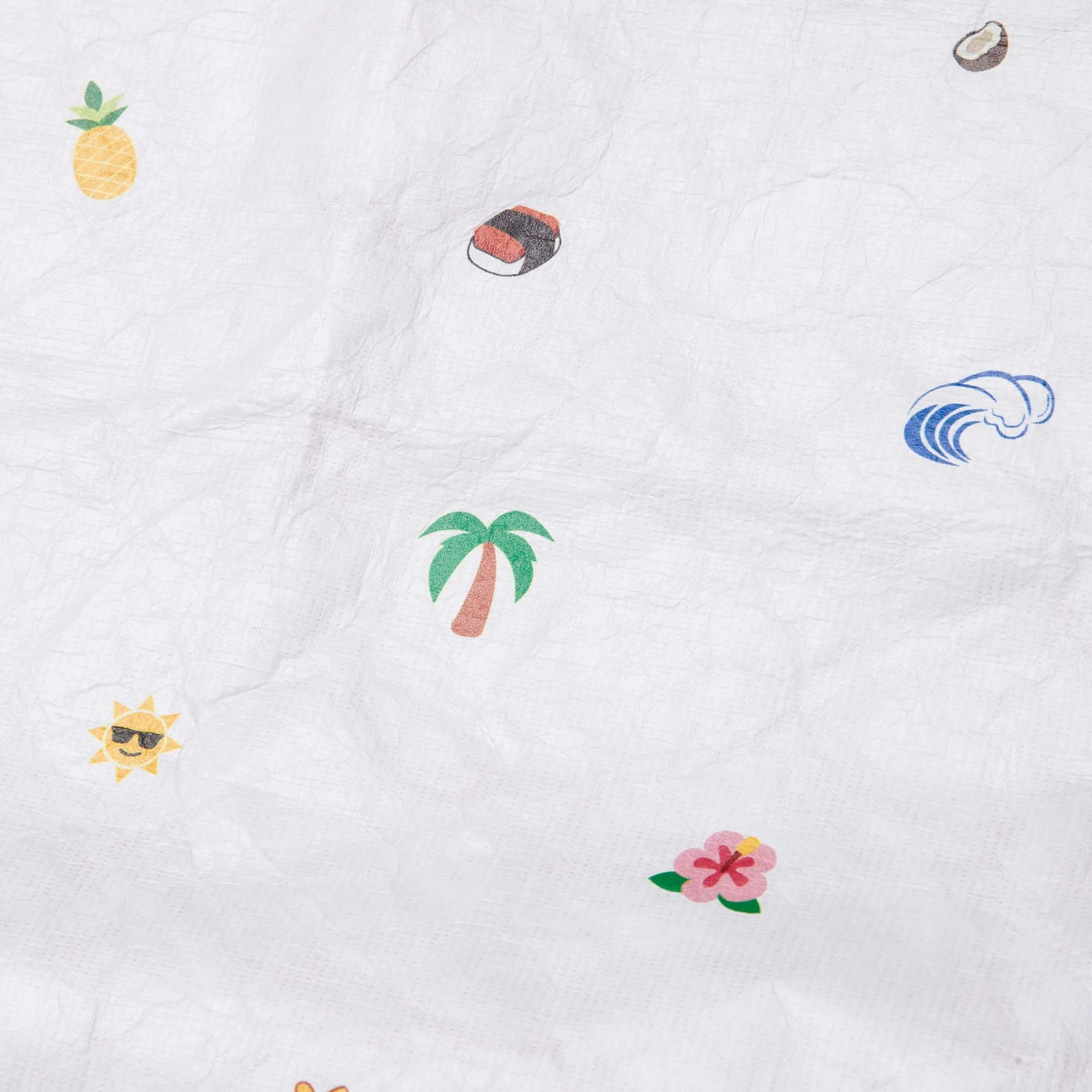 Del Mar Packable Tote Large - Tyvek - White Hawaii Emoji - Image 12
