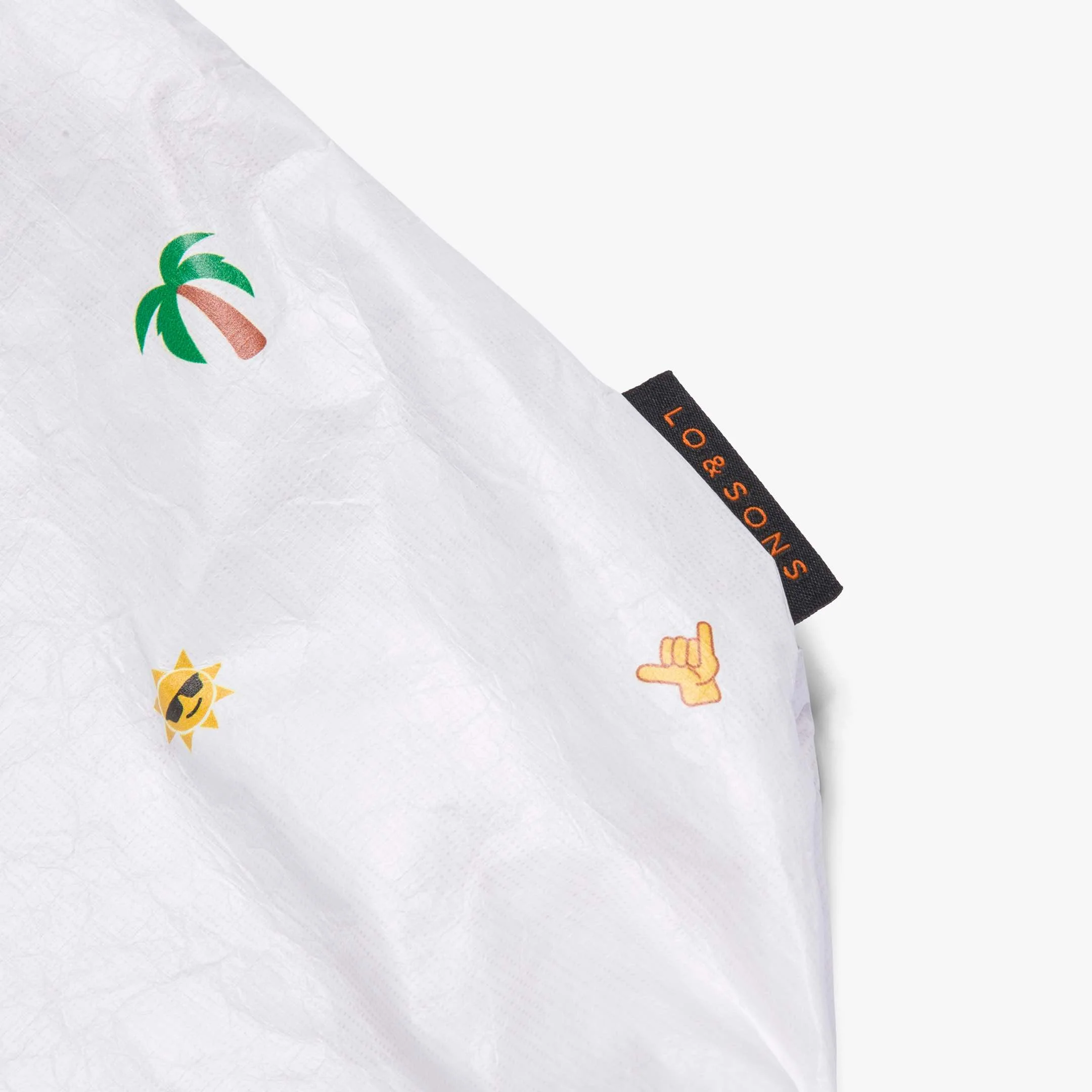 Del Mar Packable Tote Large - Tyvek - White Hawaii Emoji - Image 7