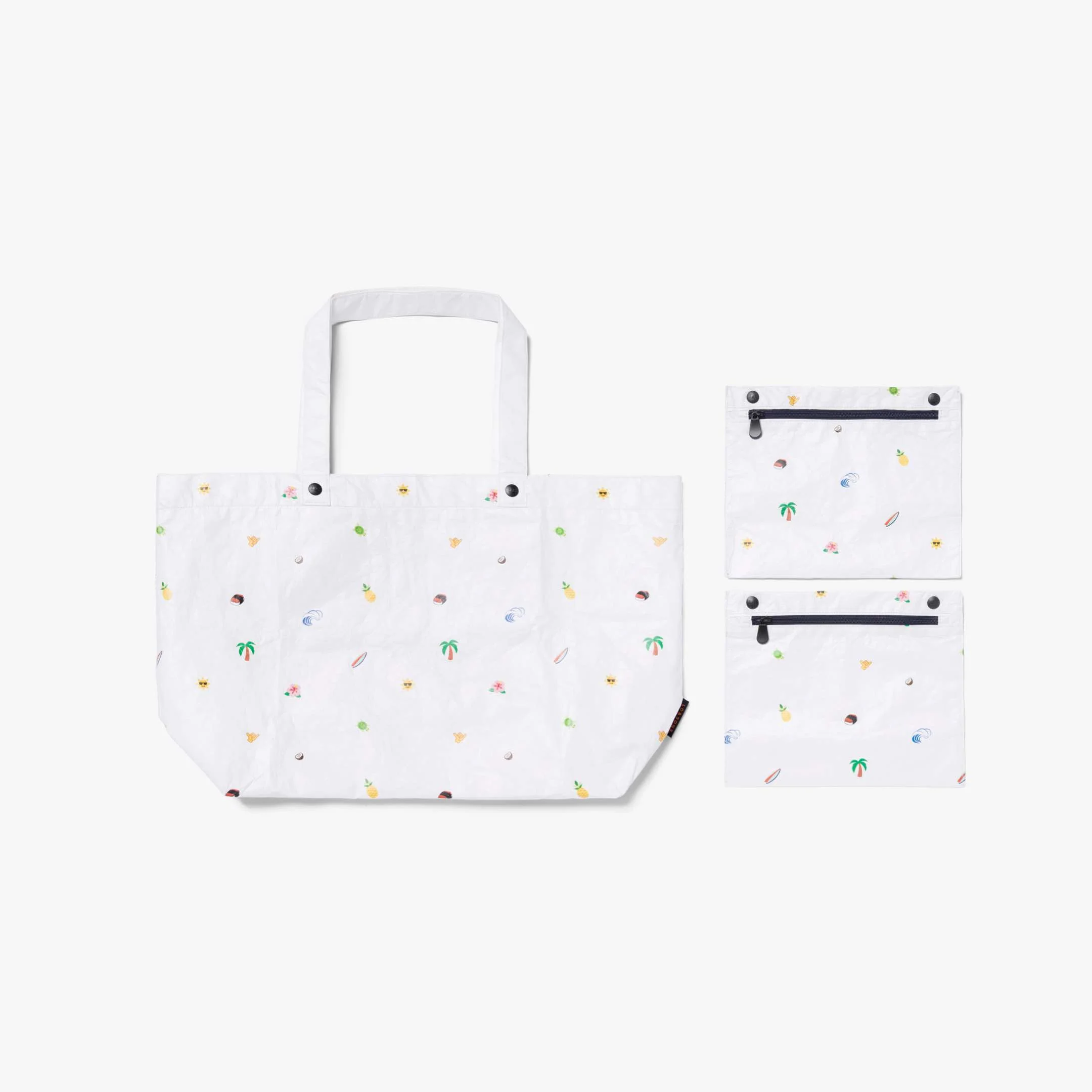 Del Mar Packable Tote Large - Tyvek - White Hawaii Emoji - Image 8