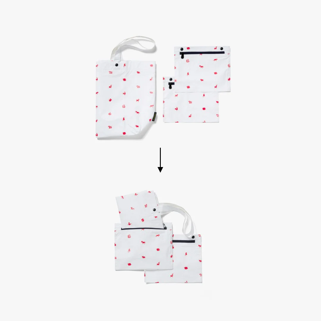 Del Mar Packable Tote Large - Tyvek - White Zodiac - Image 7