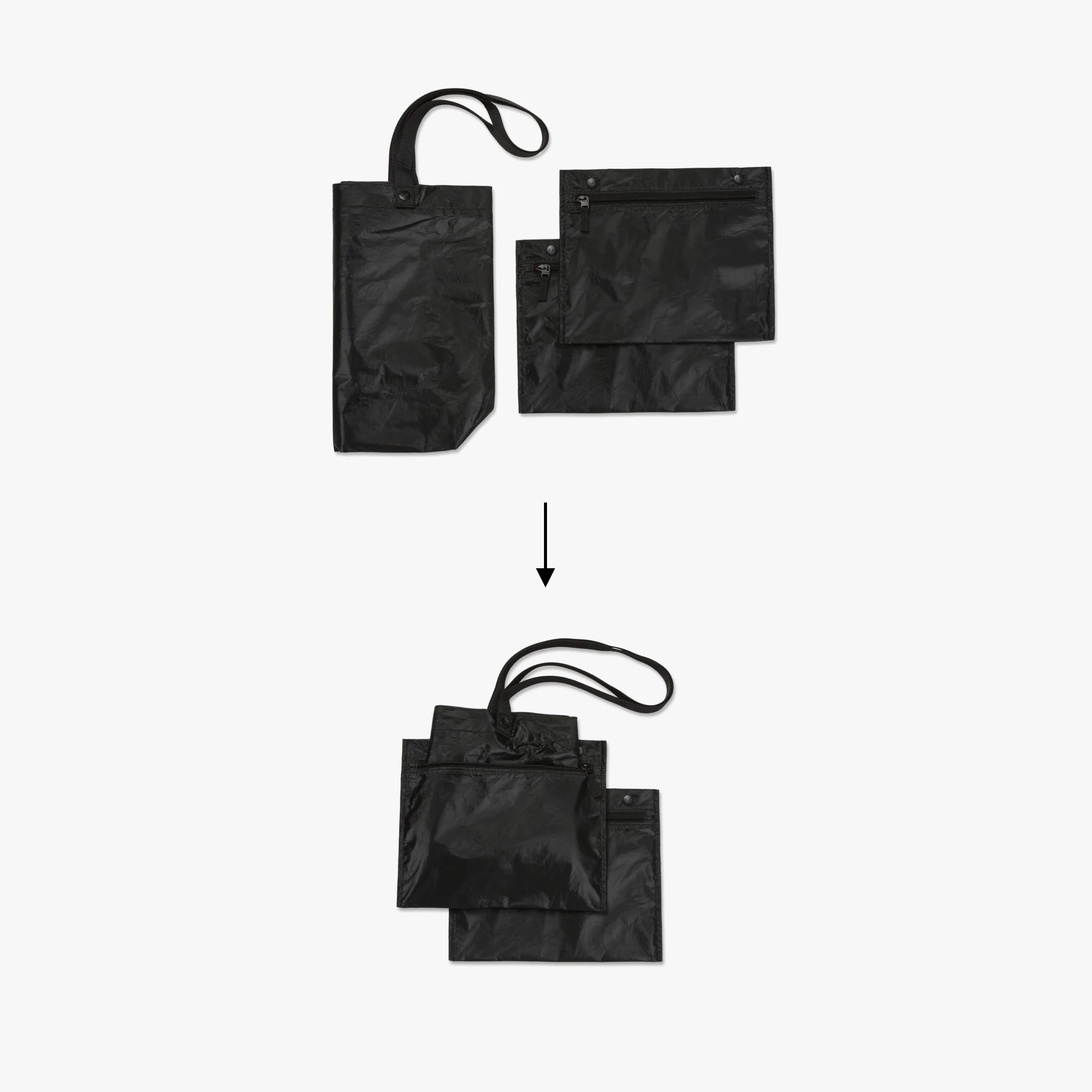Del Mar Packable Tote Small - Tyvek - Black - Image 5