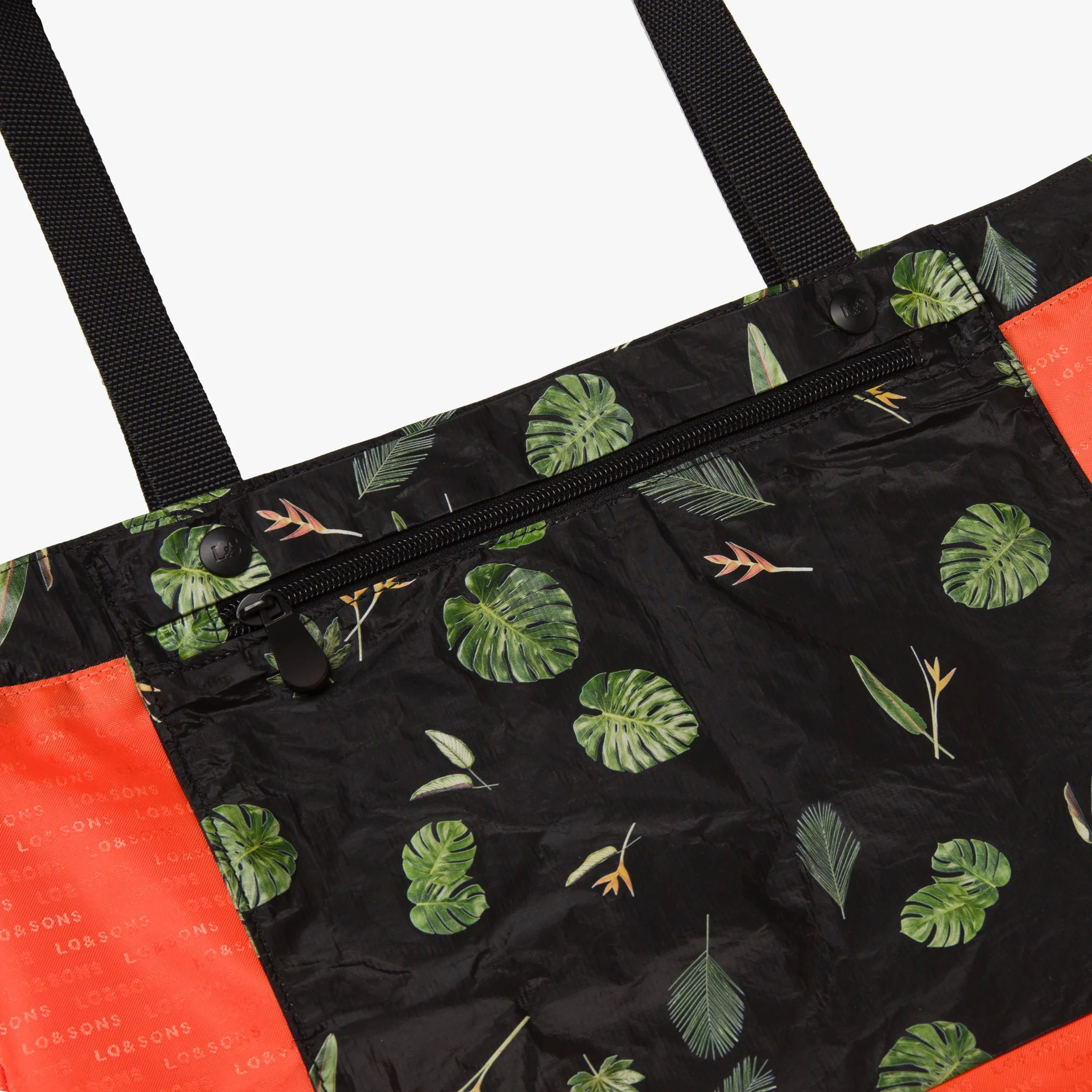 Del Mar Packable Tote Small - Tyvek - Leaf Print - Image 3