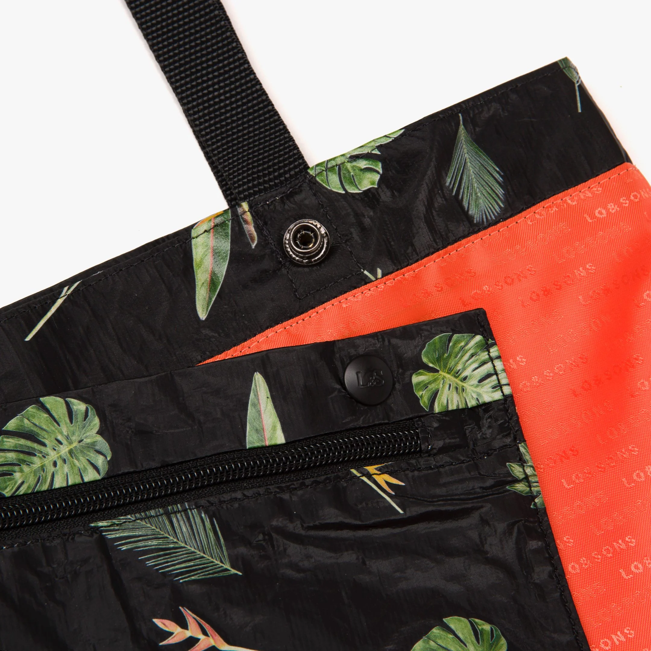 Del Mar Packable Tote Small - Tyvek - Leaf Print - Image 5