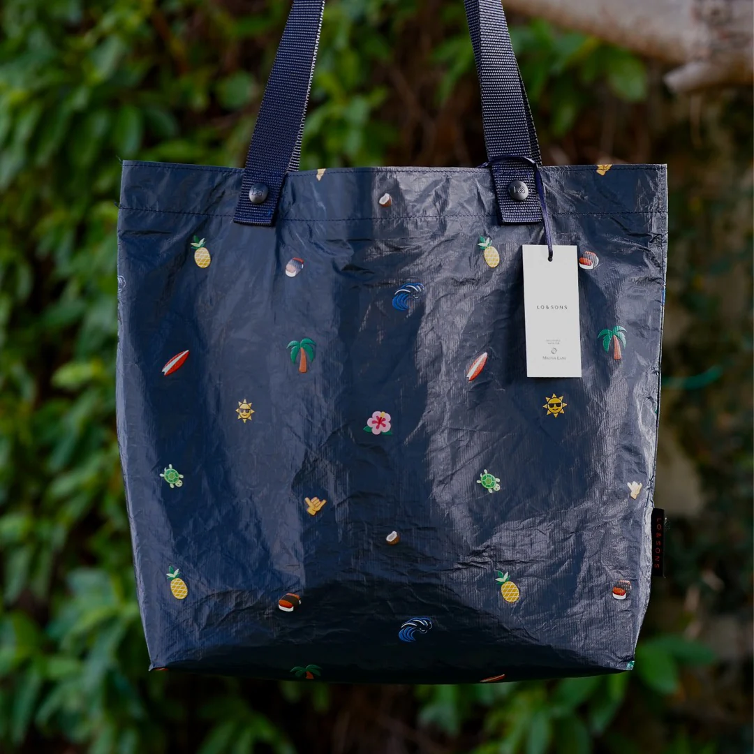 Del Mar Packable Tote Small - Tyvek - Navy Hawaii Emoji - Image 10