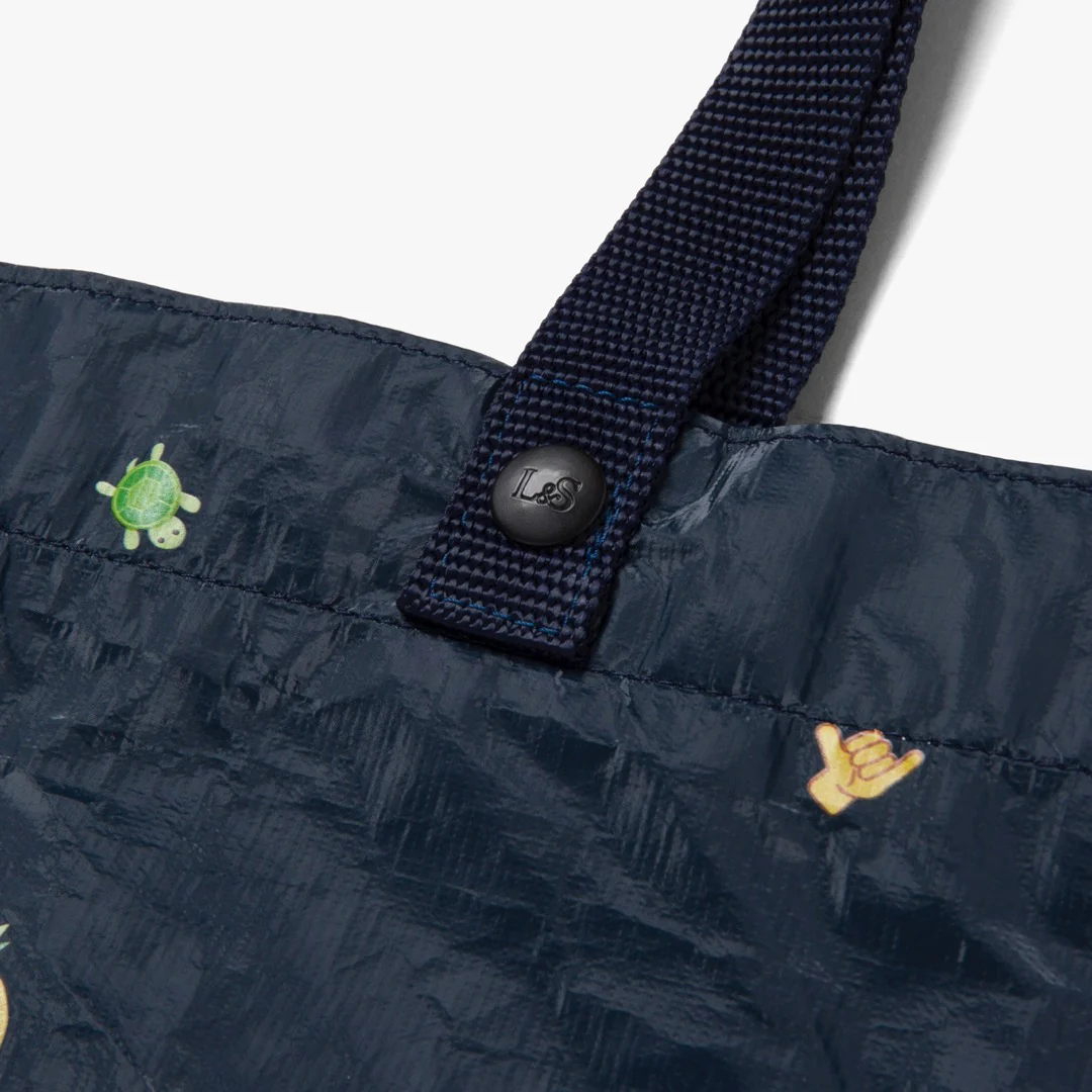 Del Mar Packable Tote Small - Tyvek - Navy Hawaii Emoji - Image 6