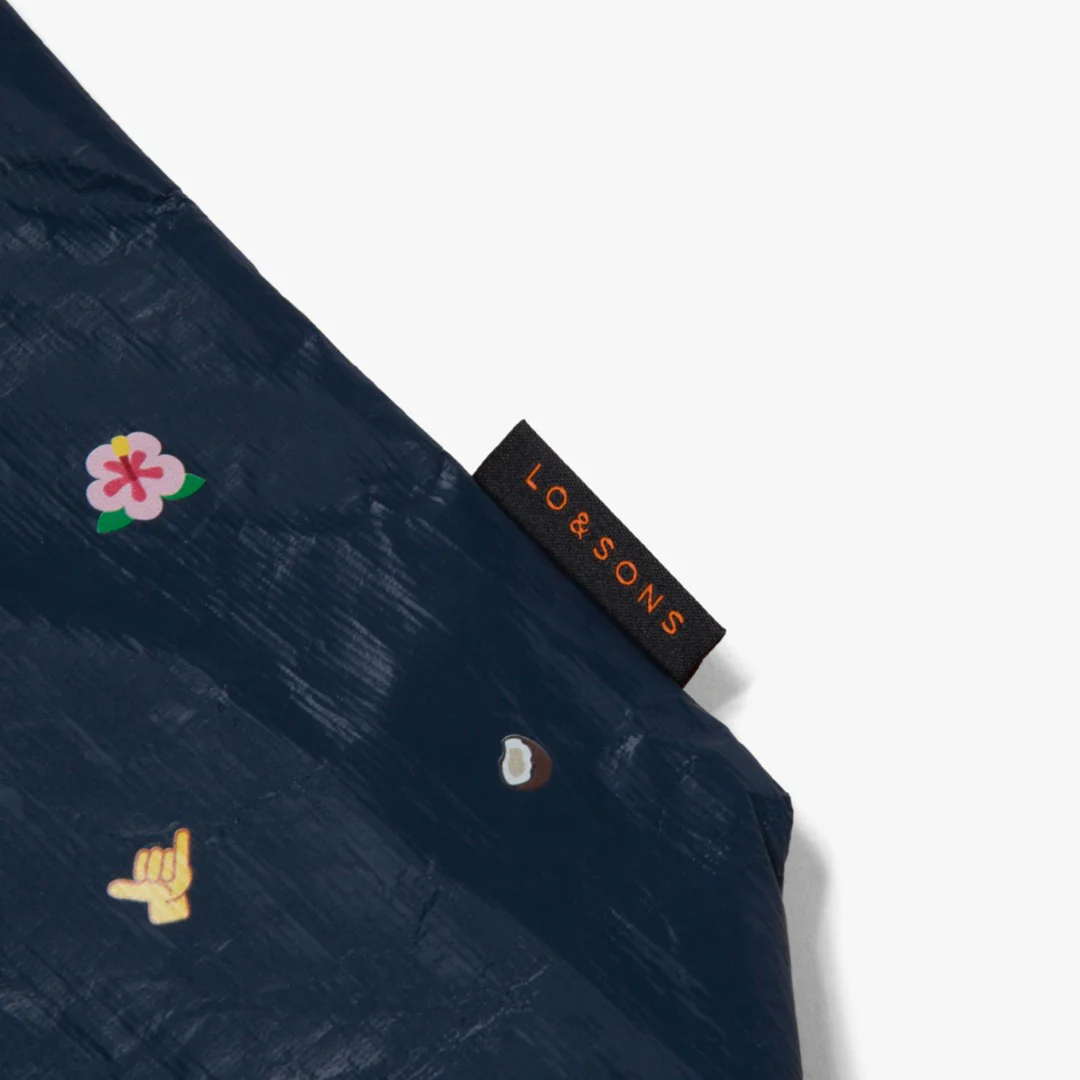 Del Mar Packable Tote Small - Tyvek - Navy Hawaii Emoji - Image 7