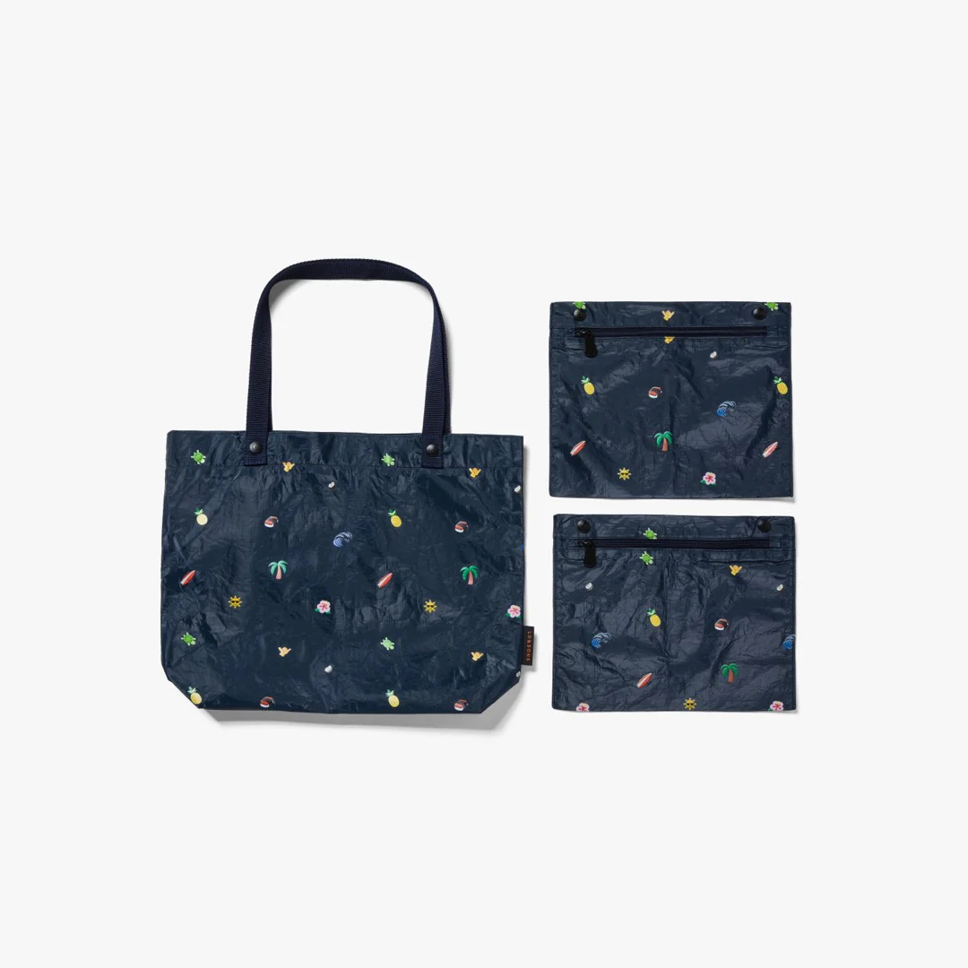 Del Mar Packable Tote Small - Tyvek - Navy Hawaii Emoji - Image 8