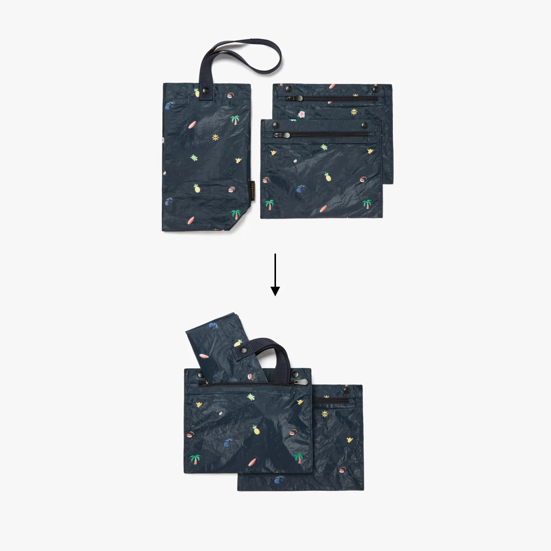 Del Mar Packable Tote Small - Tyvek - Navy Hawaii Emoji - Image 9