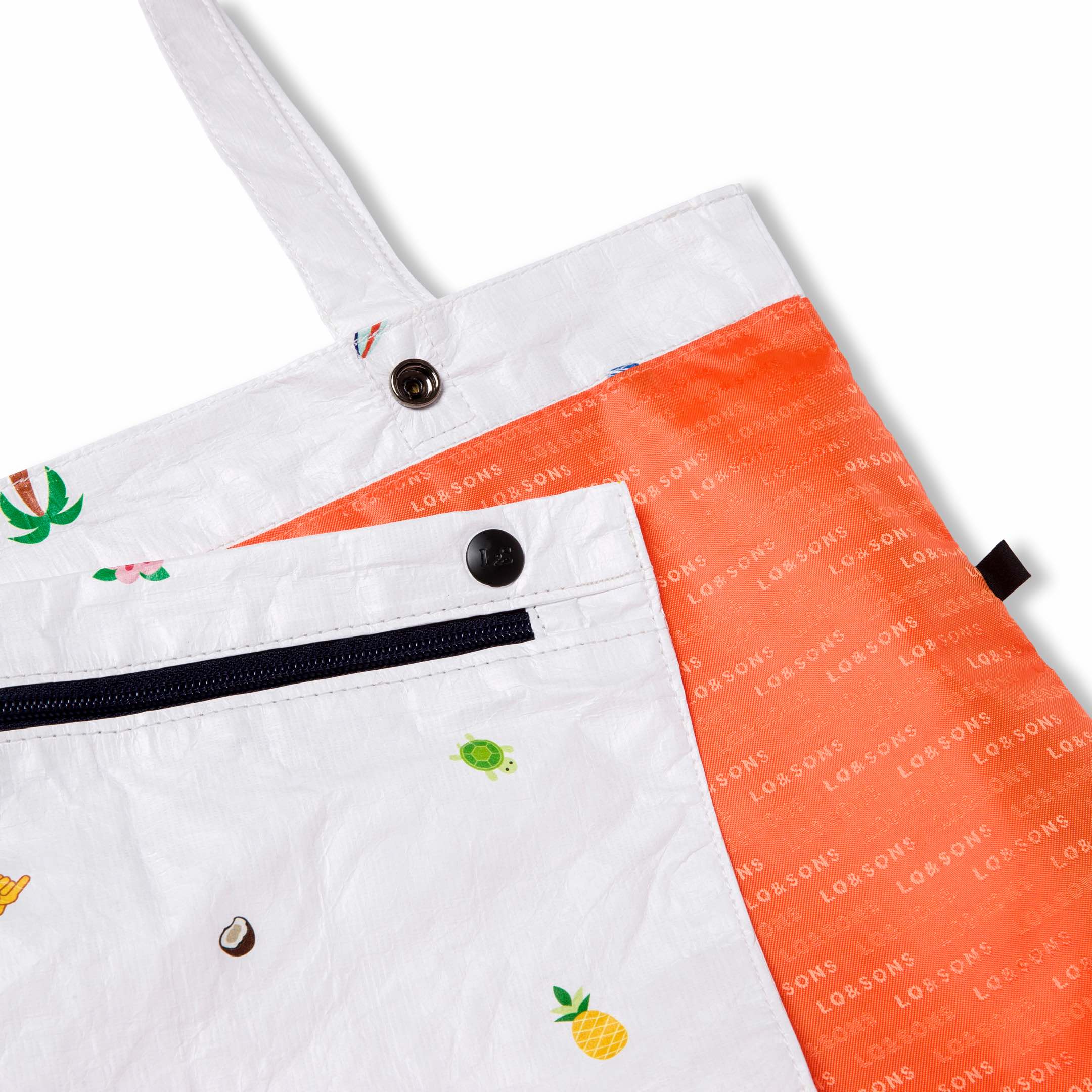 Del Mar Packable Tote Small - Tyvek - White Hawaii Emoji - Image 4