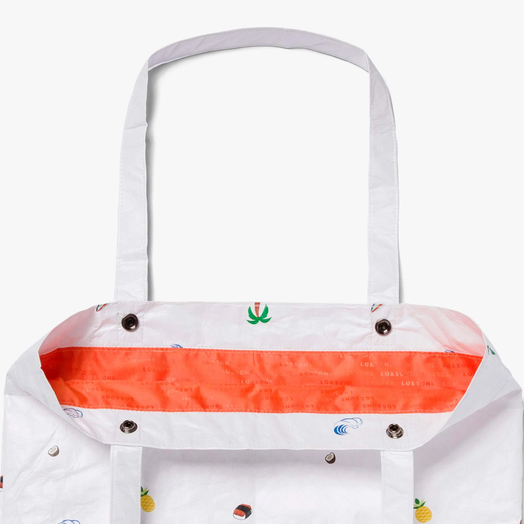 Del Mar Packable Tote Small - Tyvek - White Hawaii Emoji - Image 5