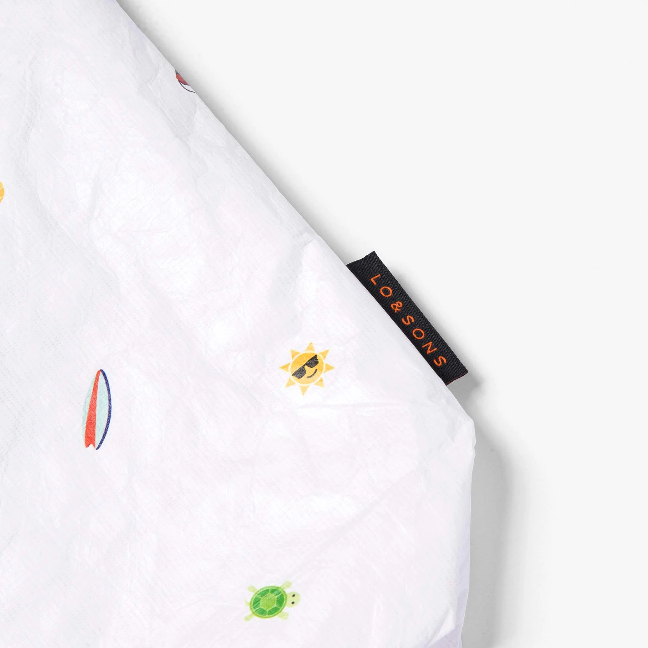 Del Mar Packable Tote Small - Tyvek - White Hawaii Emoji - Image 6