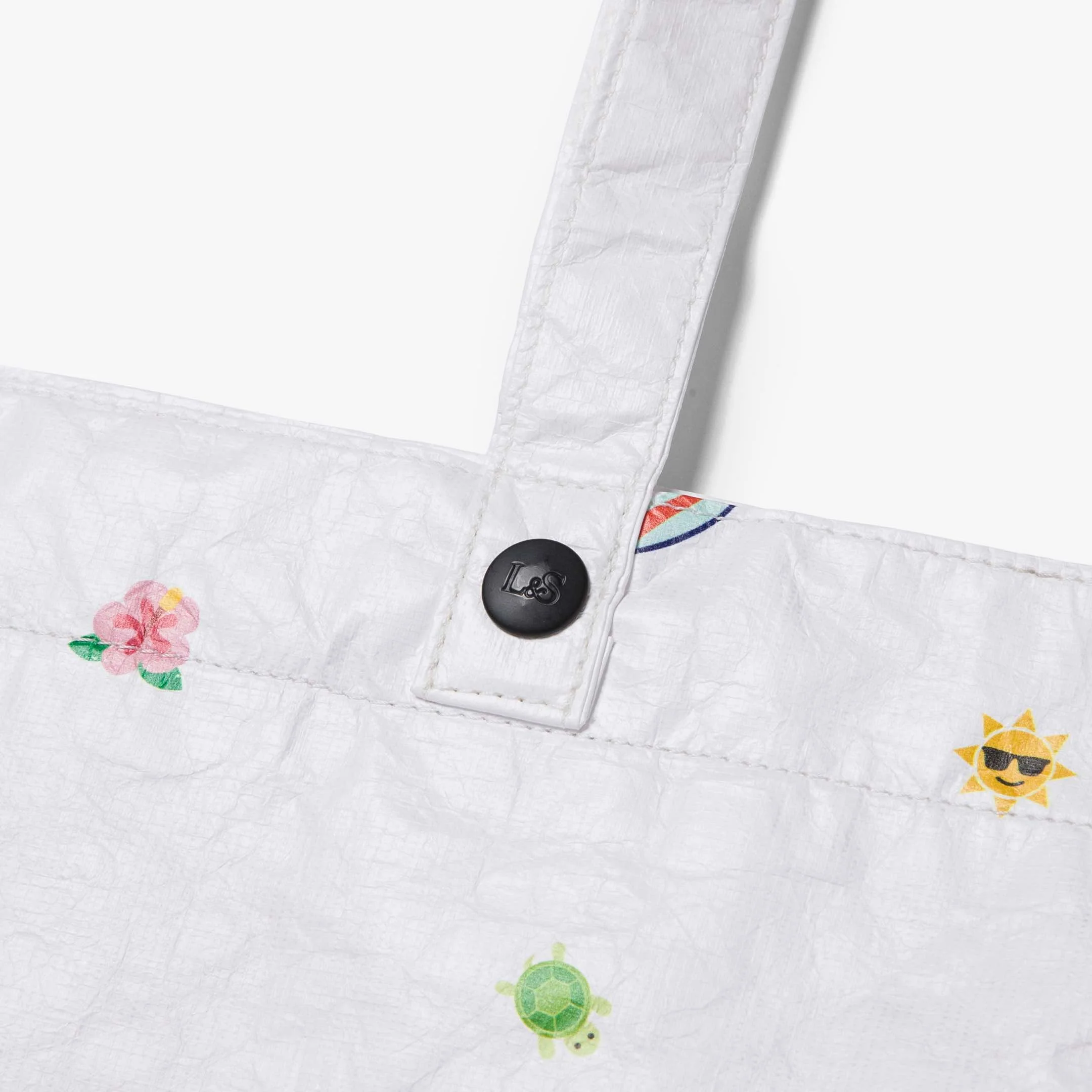 Del Mar Packable Tote Small - Tyvek - White Hawaii Emoji - Image 7