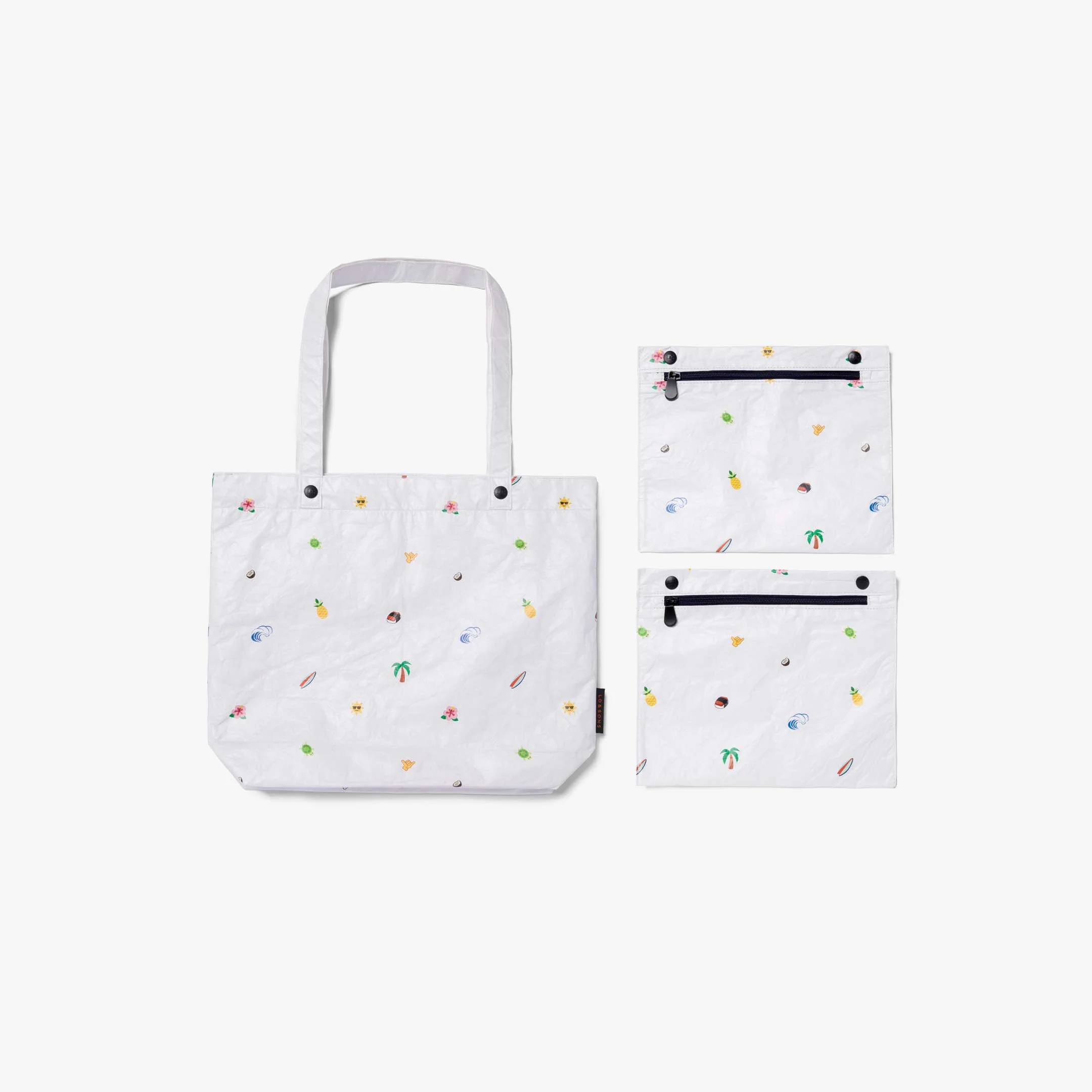 Del Mar Packable Tote Small - Tyvek - White Hawaii Emoji - Image 8