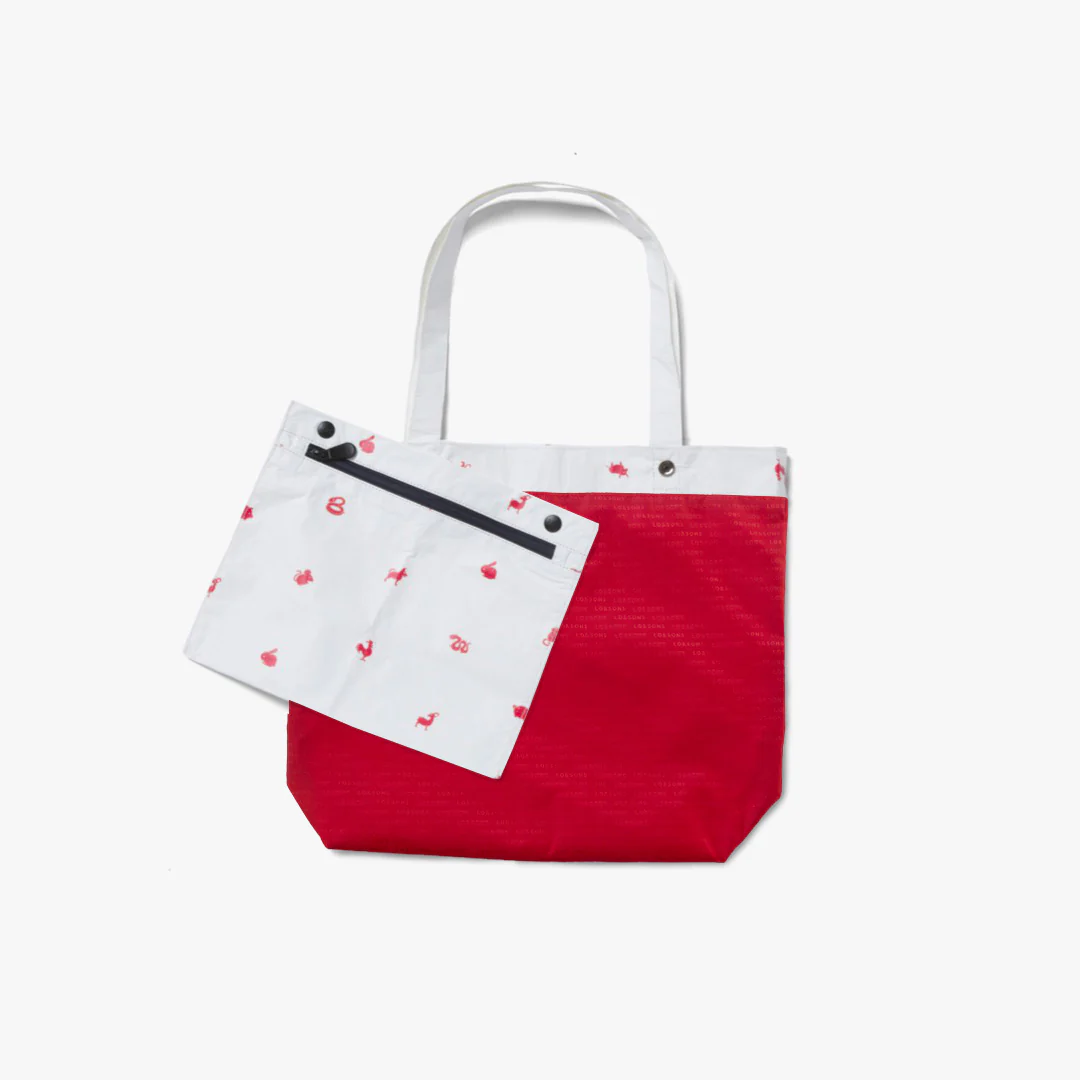 Del Mar Packable Tote Small - Tyvek - White Zodiac - Image 5