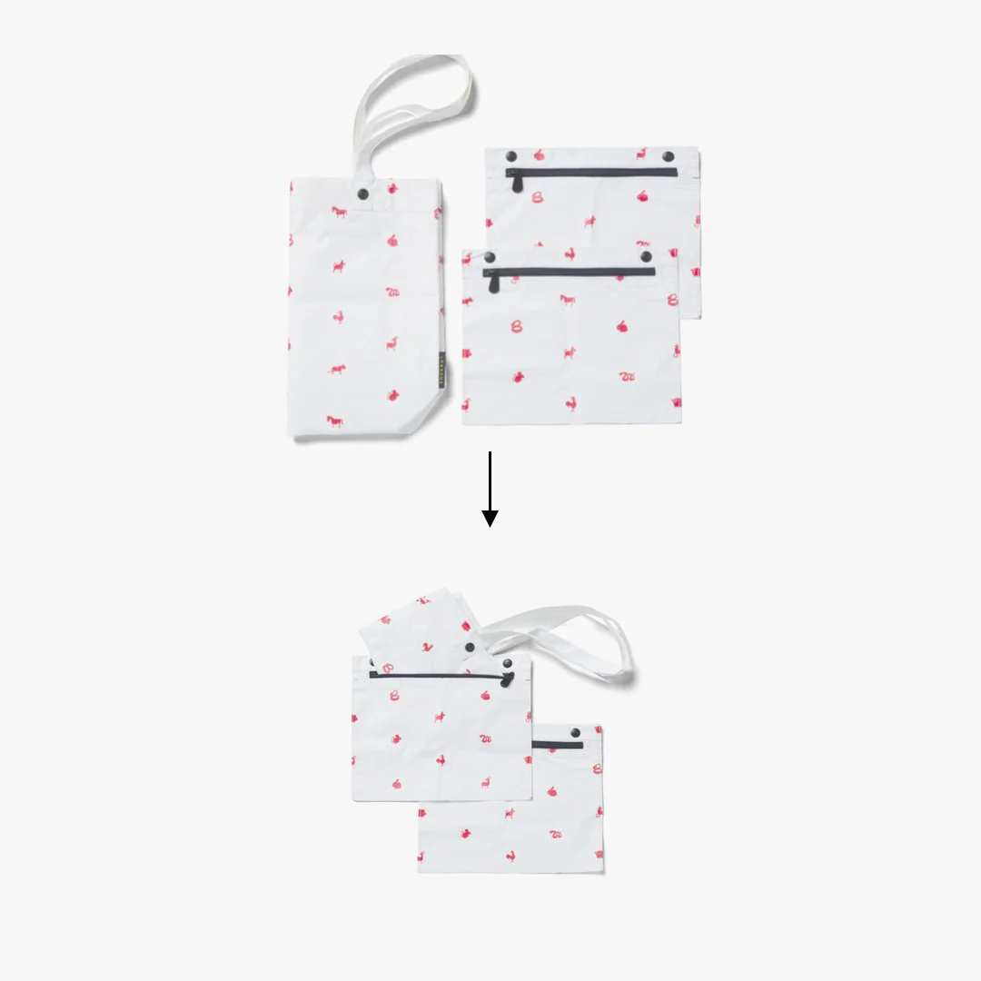 Del Mar Packable Tote Small - Tyvek - White Zodiac - Image 7