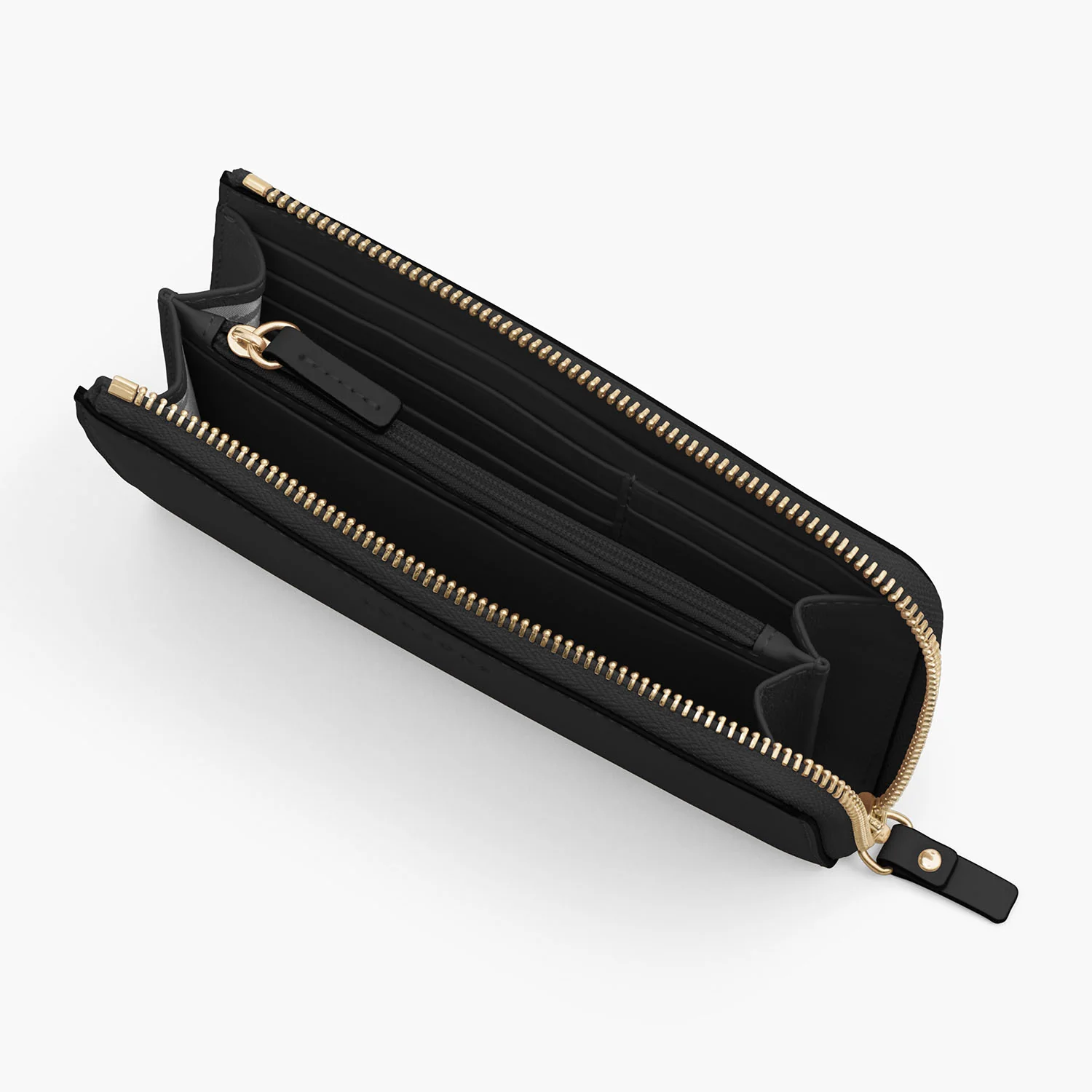 Magnolia Leather Wallet - Nappa Leather - Black / Gold / Grey - Image 6