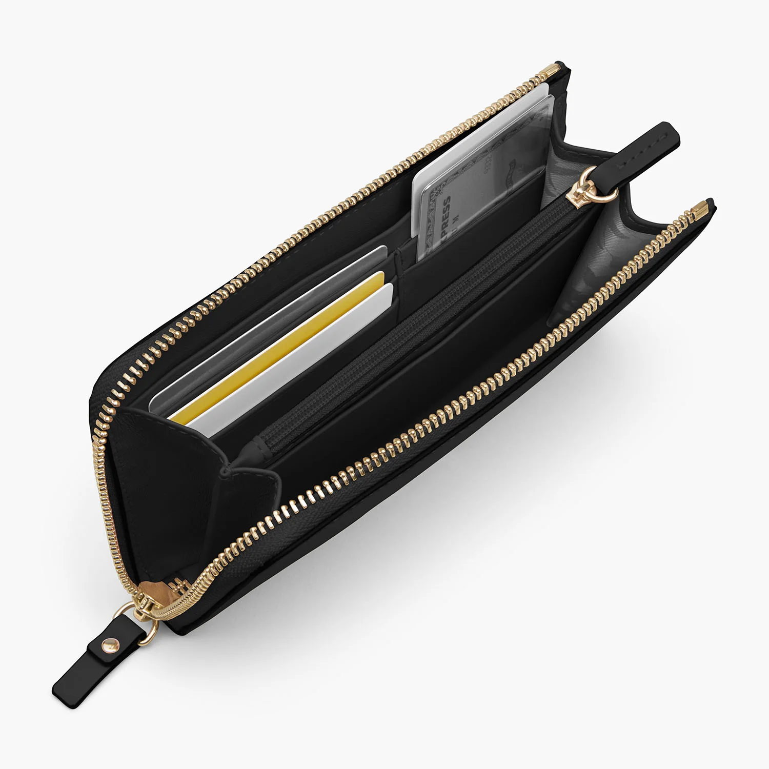 Magnolia Leather Wallet - Nappa Leather - Black / Gold / Grey - Image 7