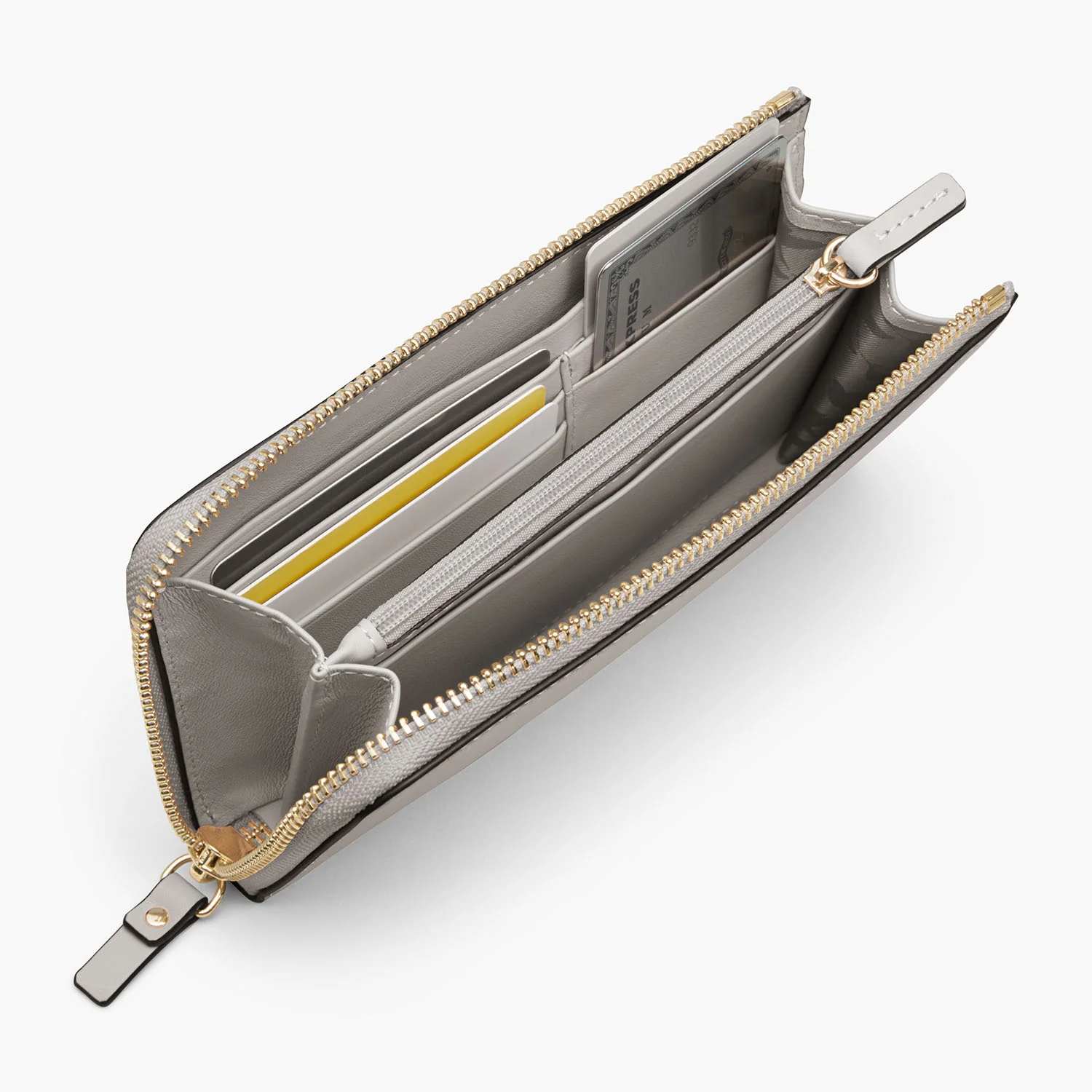 Magnolia Leather Wallet - Nappa Leather - Light Grey / Gold / Grey - Image 7
