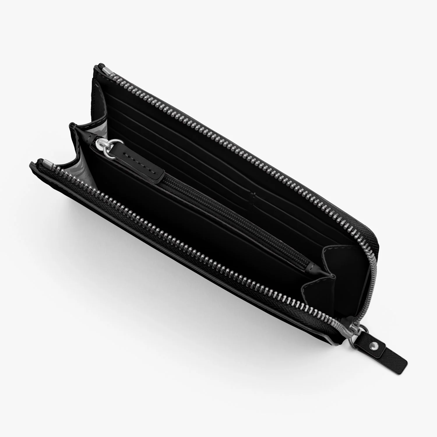 Magnolia Leather Wallet - Saffiano Leather - Black / Silver / Grey - Image 4