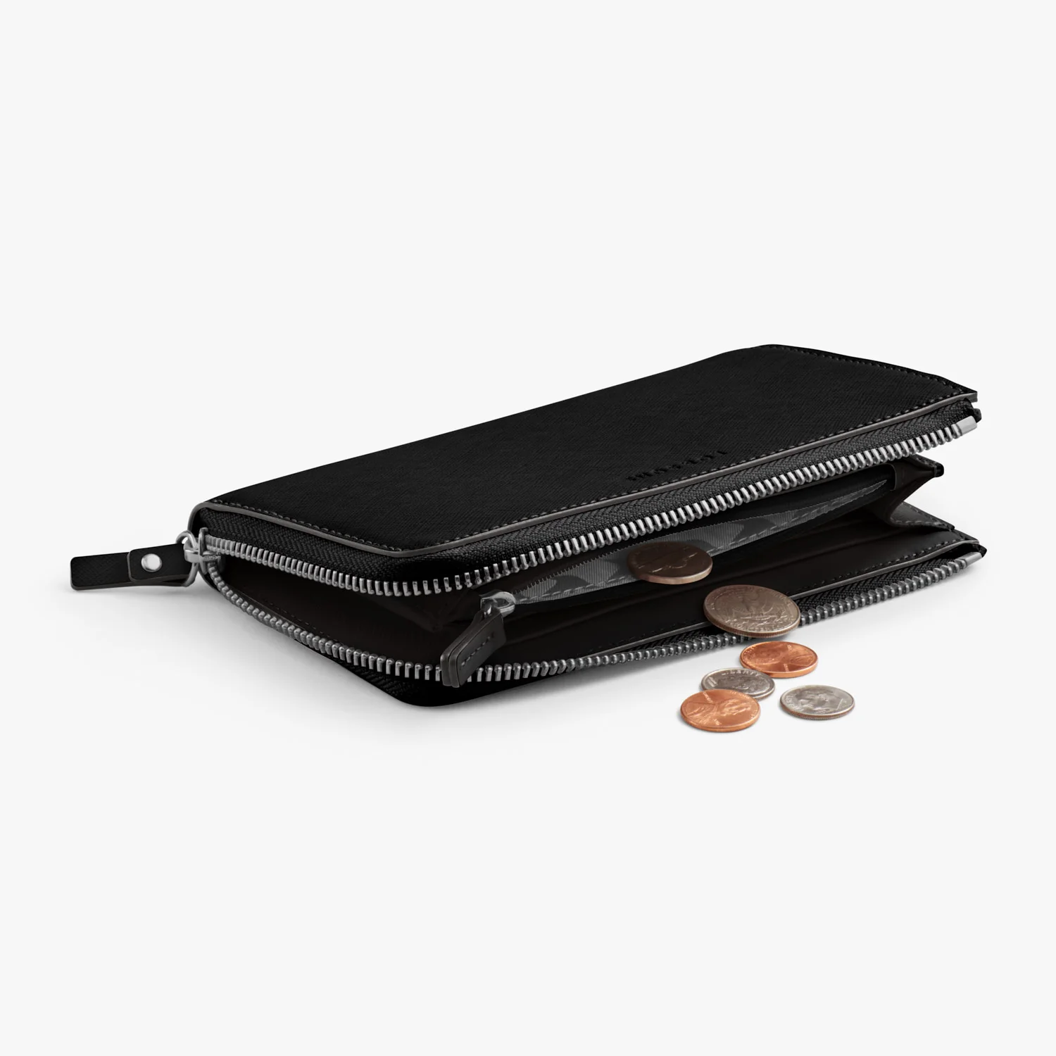 Magnolia Leather Wallet - Saffiano Leather - Black / Silver / Grey - Image 5