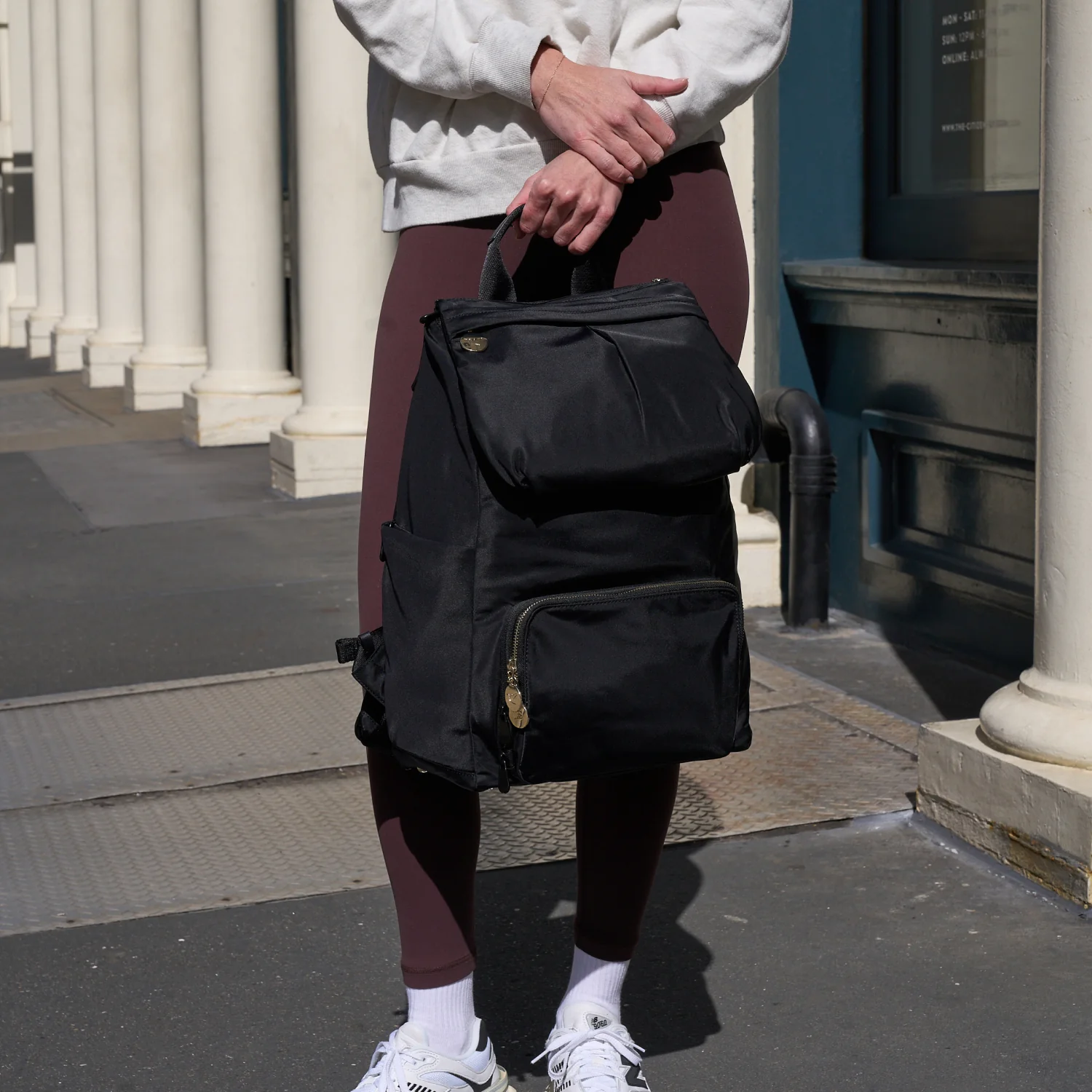Melrose Rucksack - Recycled Nylon - Black / Gold / Azure - Image 6