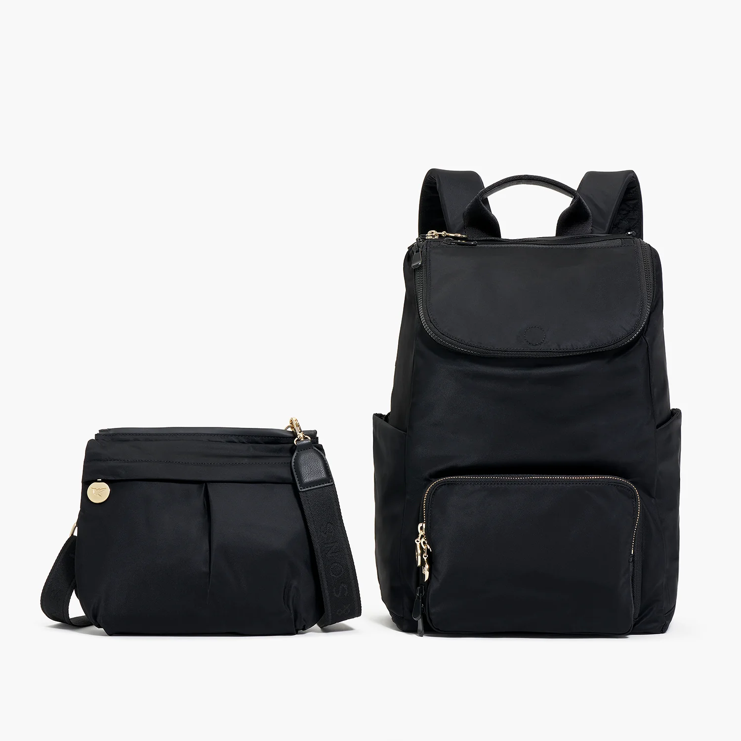 Melrose Rucksack - Recycled Nylon - Black / Gold / Azure - Image 8
