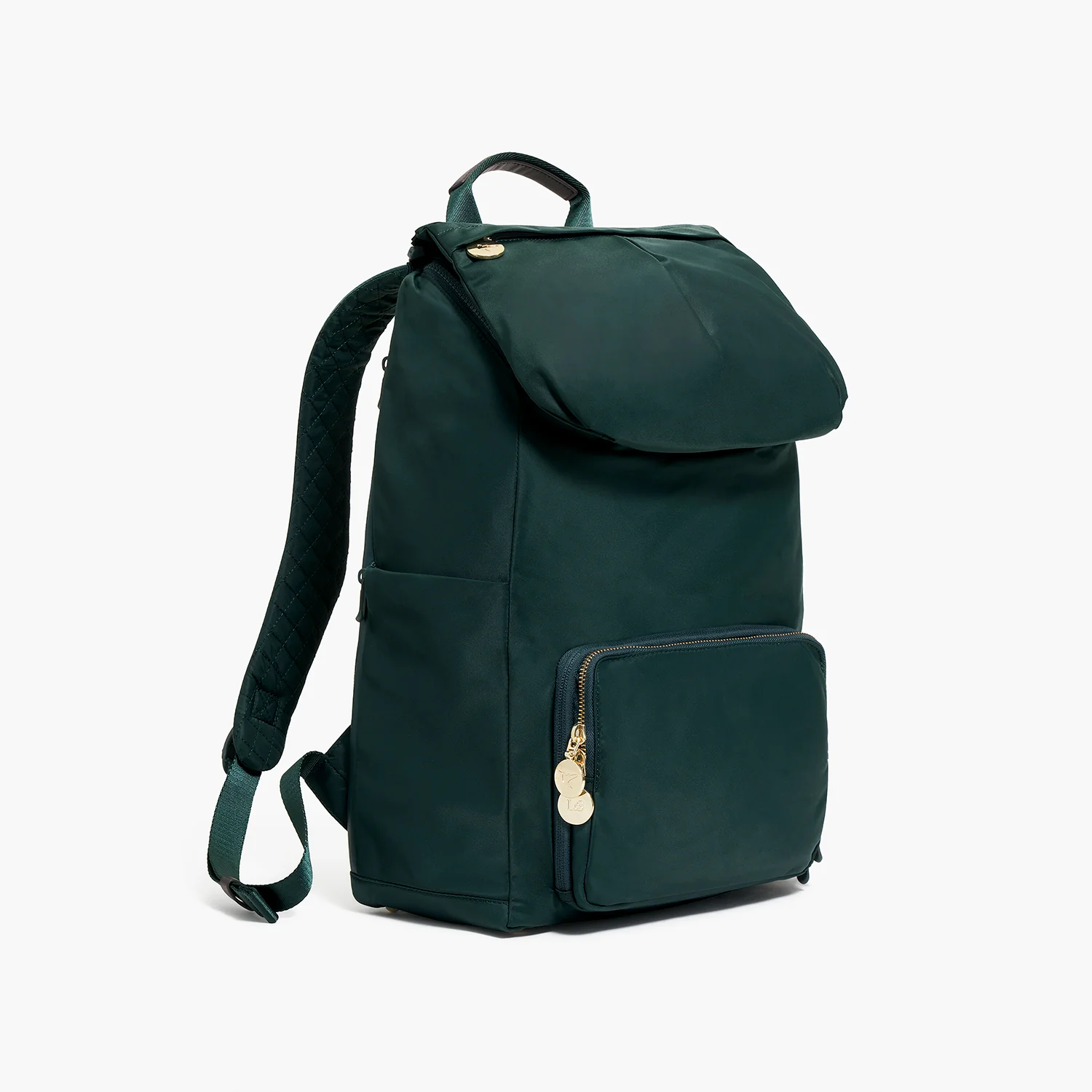 Melrose Rucksack - Recycled Nylon - Dark Green / Gold / Camel - Image 4