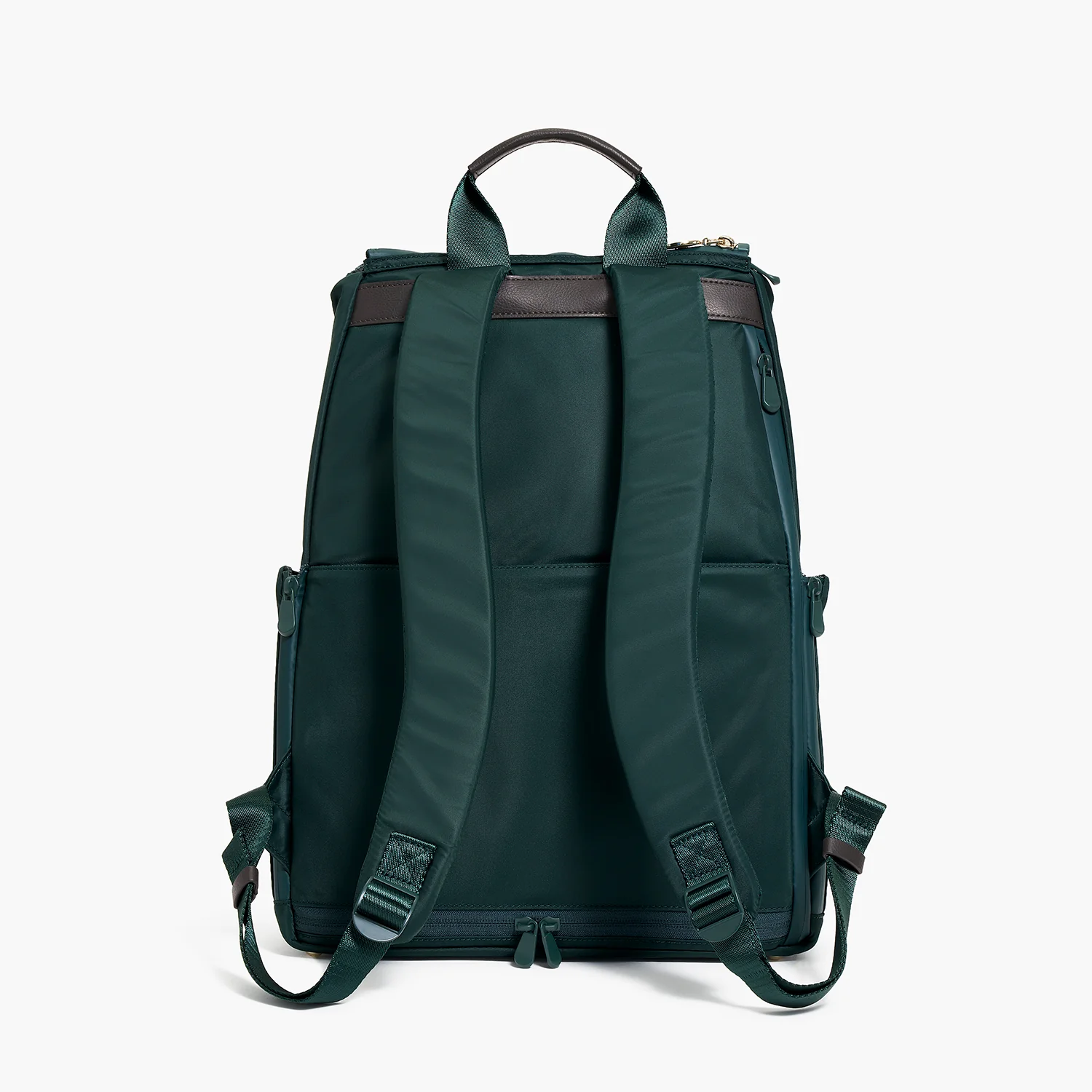 Melrose Rucksack - Recycled Nylon - Dark Green / Gold / Camel - Image 5
