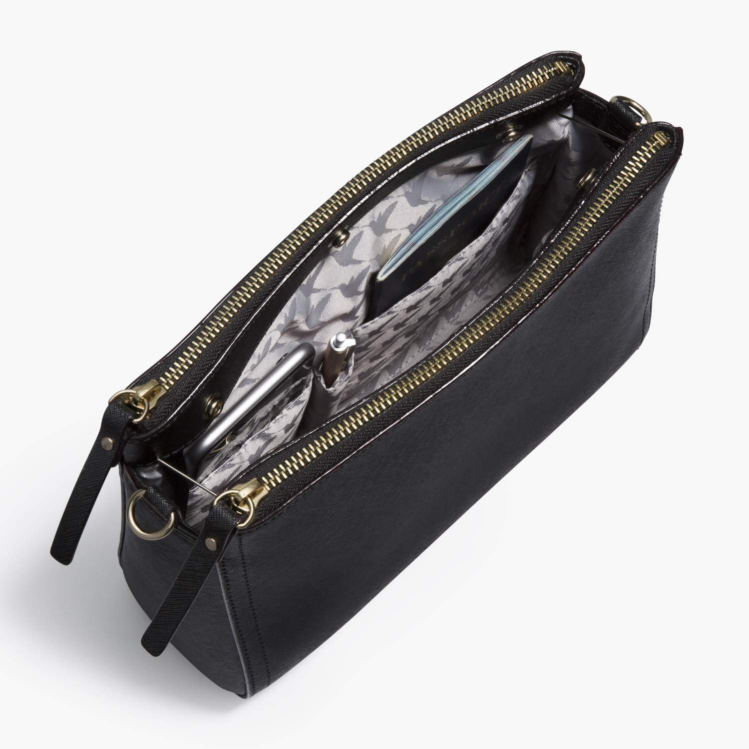 Pearl - Saffiano Leather - Black / Gold / Grey - Image 7