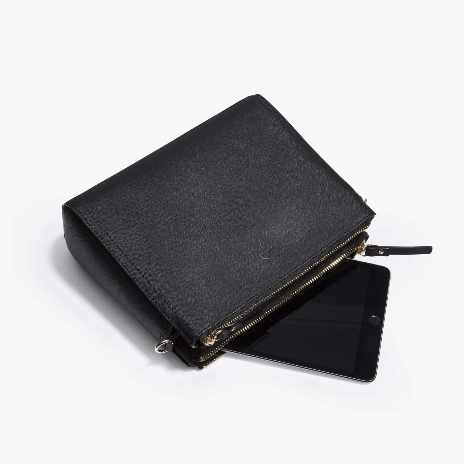 Pearl - Saffiano Leather - Black / Gold / Grey - Image 9