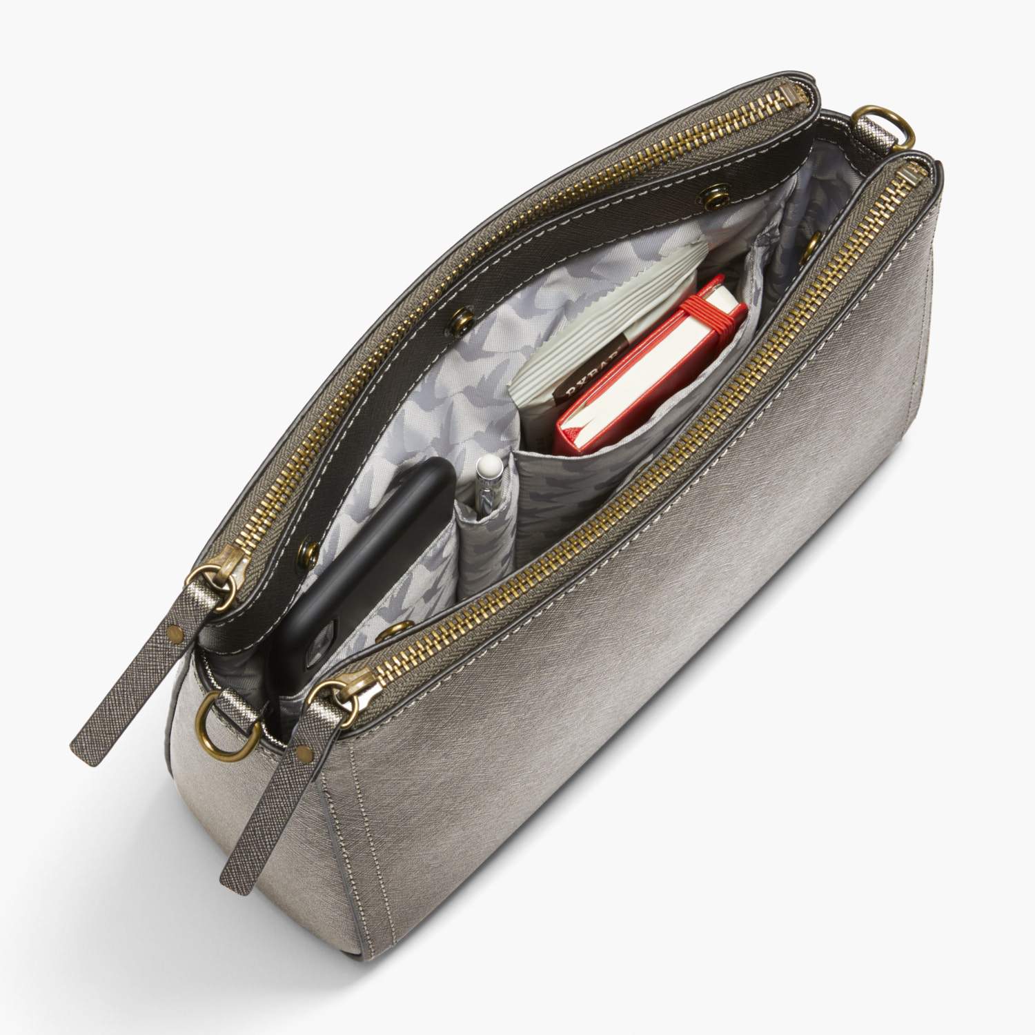 Pearl - Saffiano Leather - Graphite / Brass / Grey - Image 3