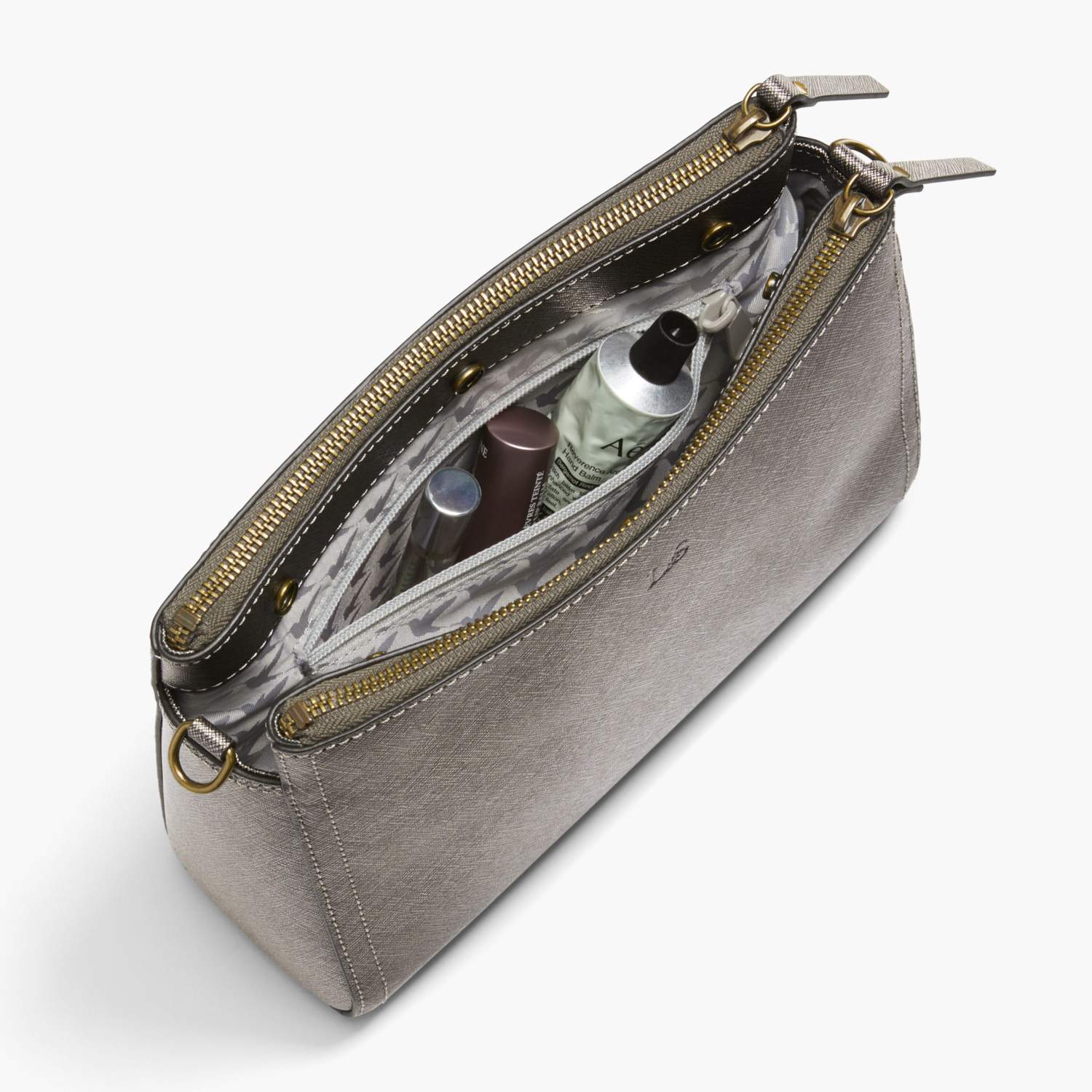Pearl - Saffiano Leather - Graphite / Brass / Grey - Image 4