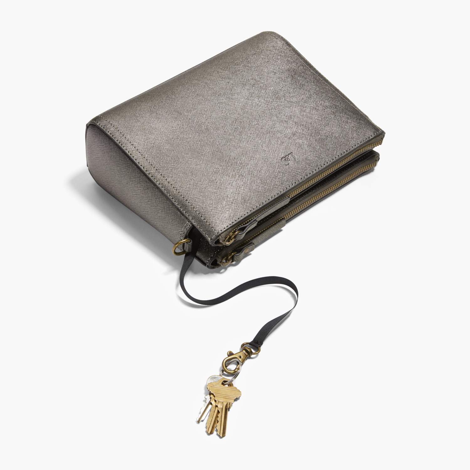 Pearl - Saffiano Leather - Graphite / Brass / Grey - Image 5