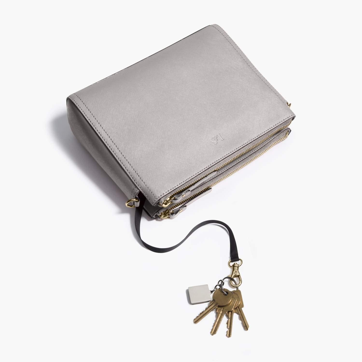 Pearl - Saffiano Leather - Light Grey / Gold / Grey - Image 8