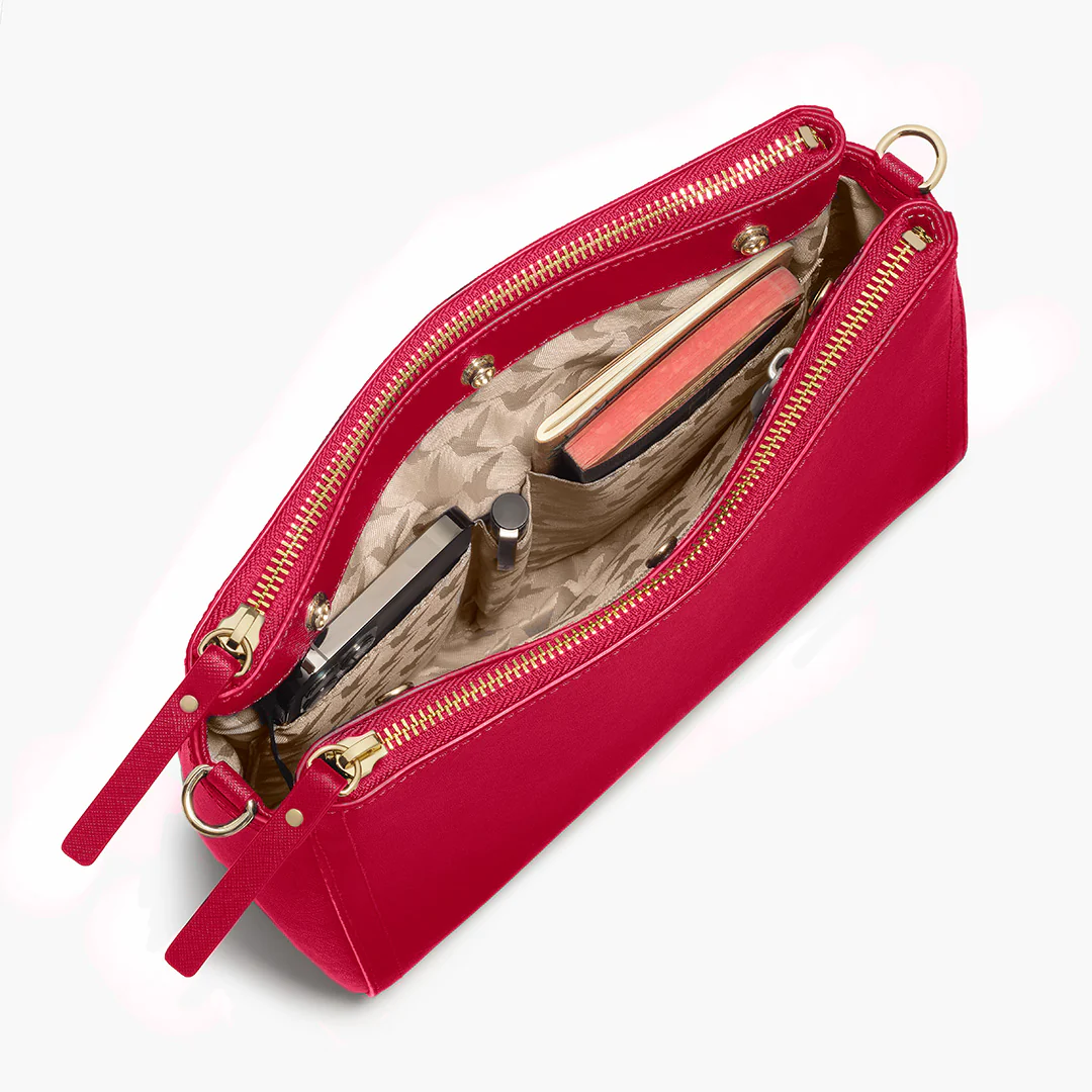 Pearl - Saffiano Leather - Red / Gold / Camel - Image 3