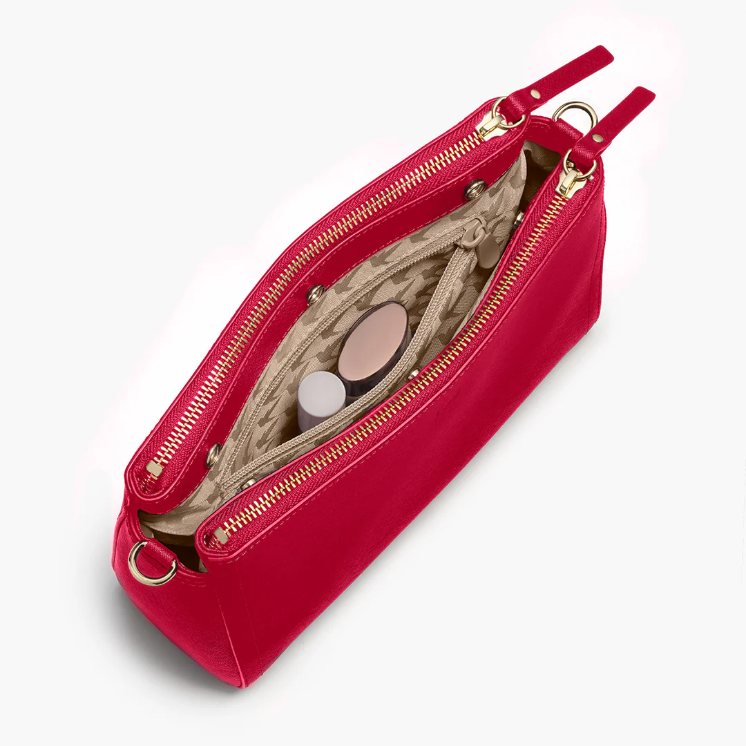 Pearl - Saffiano Leather - Red / Gold / Camel - Image 4