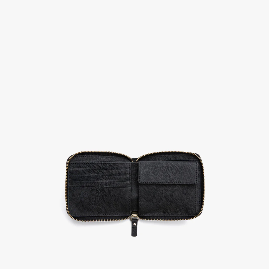Mallorca Small Wallet - Saffiano Leather - Black / Gold / Grey - Image 4