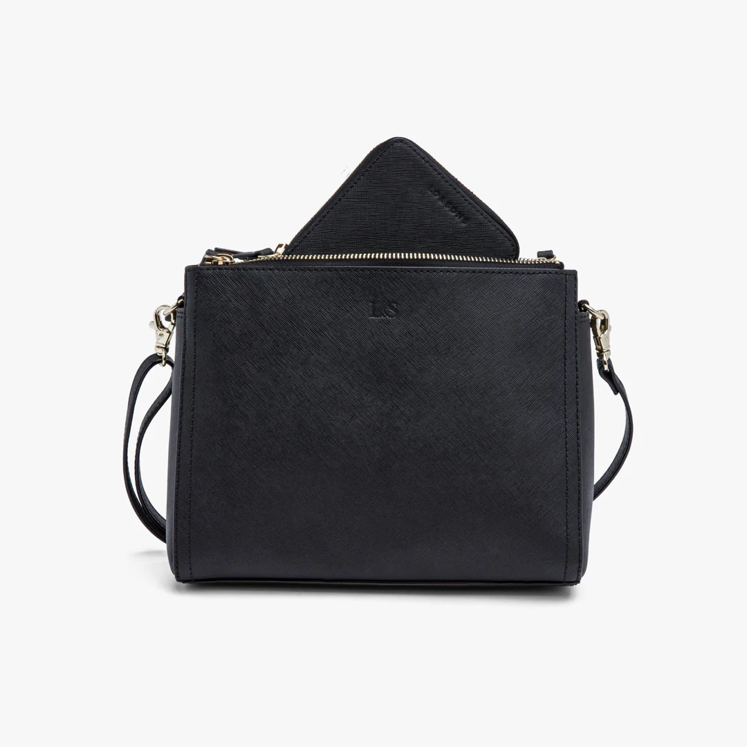 Mallorca Small Wallet - Saffiano Leather - Black / Gold / Grey - Image 6